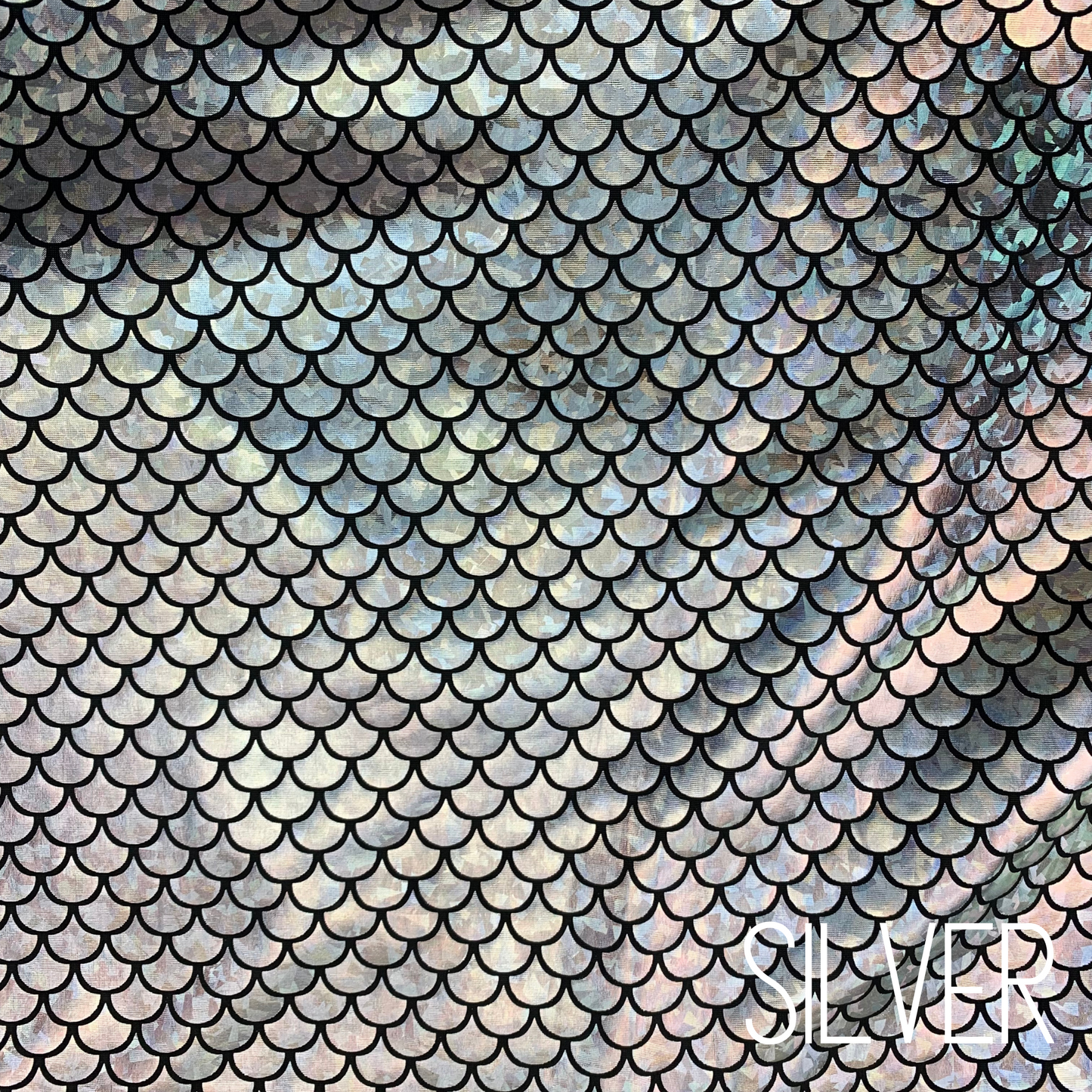 Mermaid Fish Scales Holographic Two way Stretch Polyester Spandex Fabric