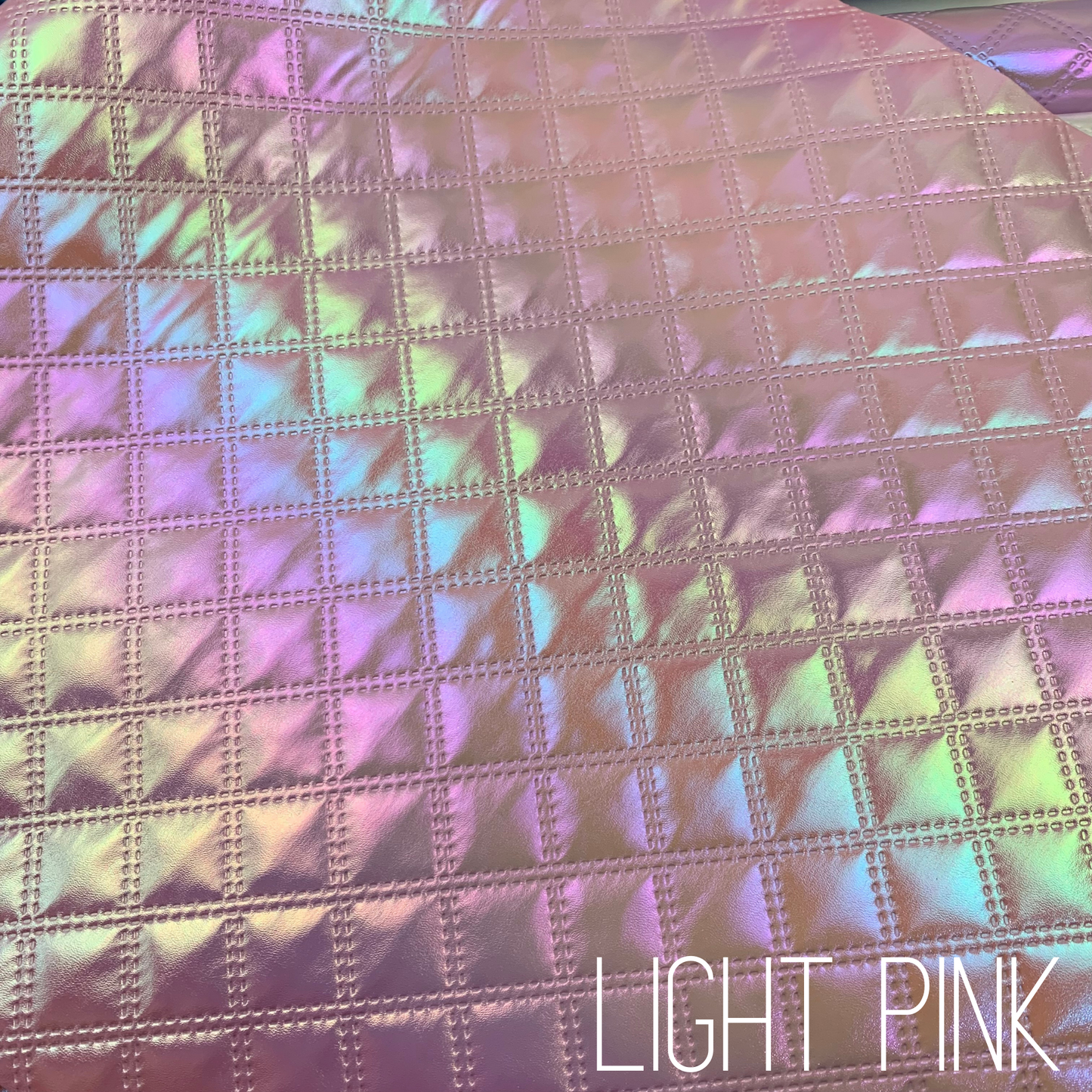 Diamond Iridescent Quilted Faux Leather Half Yard Roll