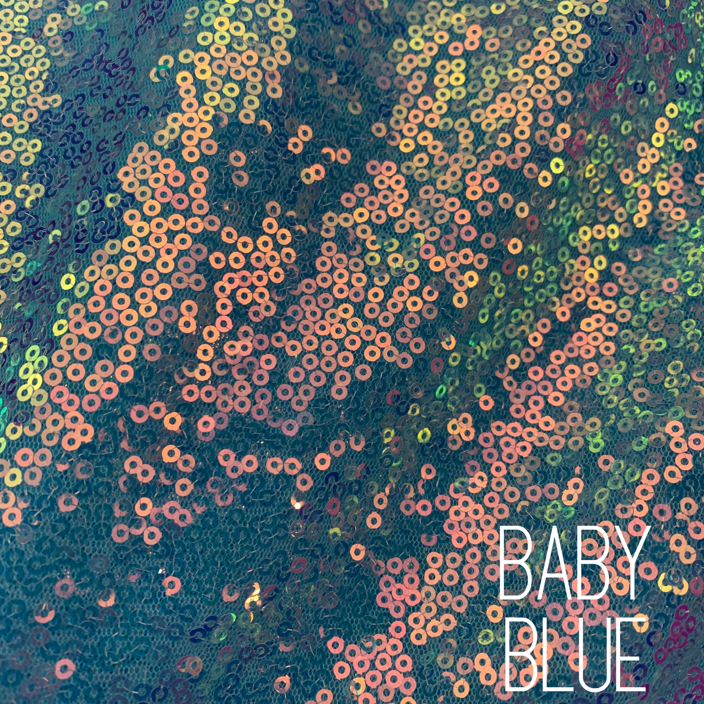 Baby Blue Baby Sequin on Mesh Two Way Stretch Polyester Fabric
