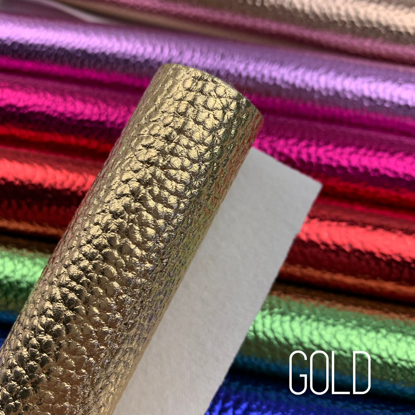 Metallic Pebble Litchi Faux Leather Sheet