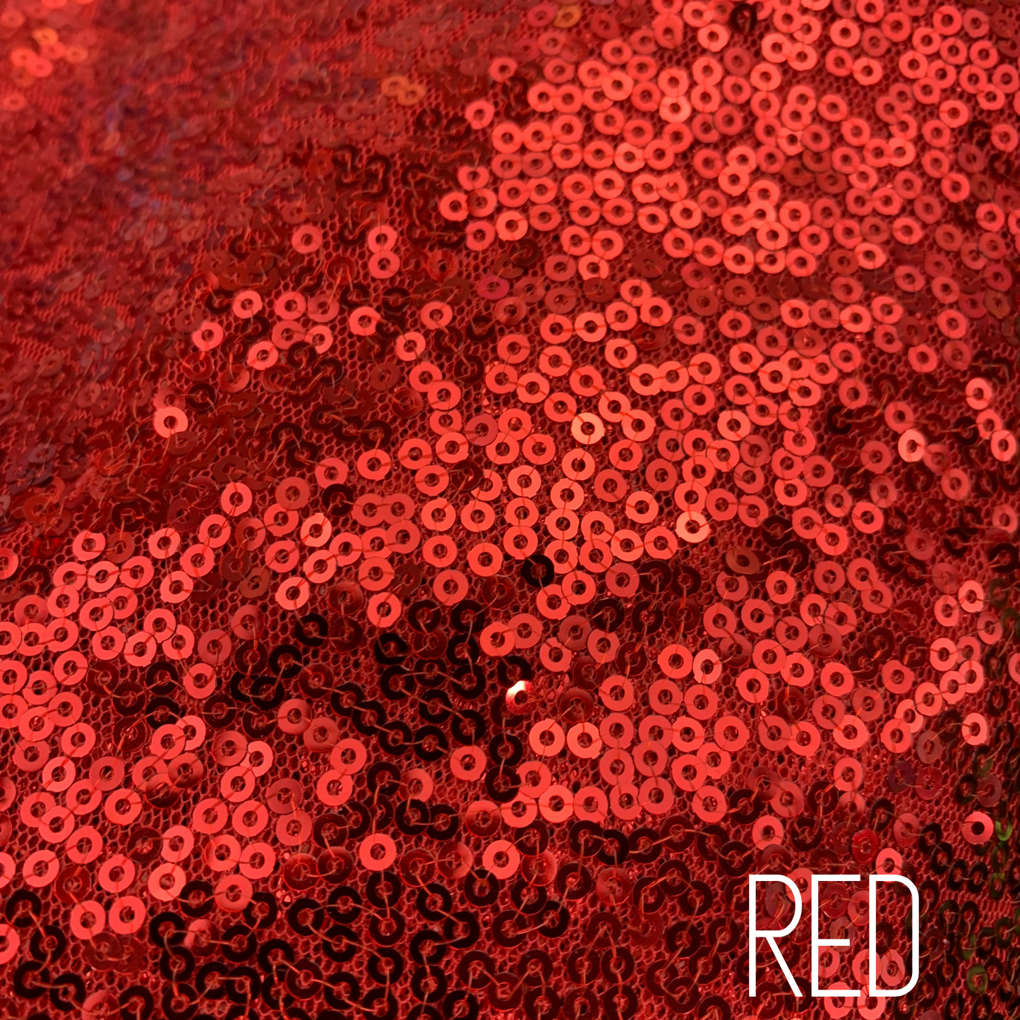 Red Baby Sequin on Mesh Two Way Stretch Polyester Fabric