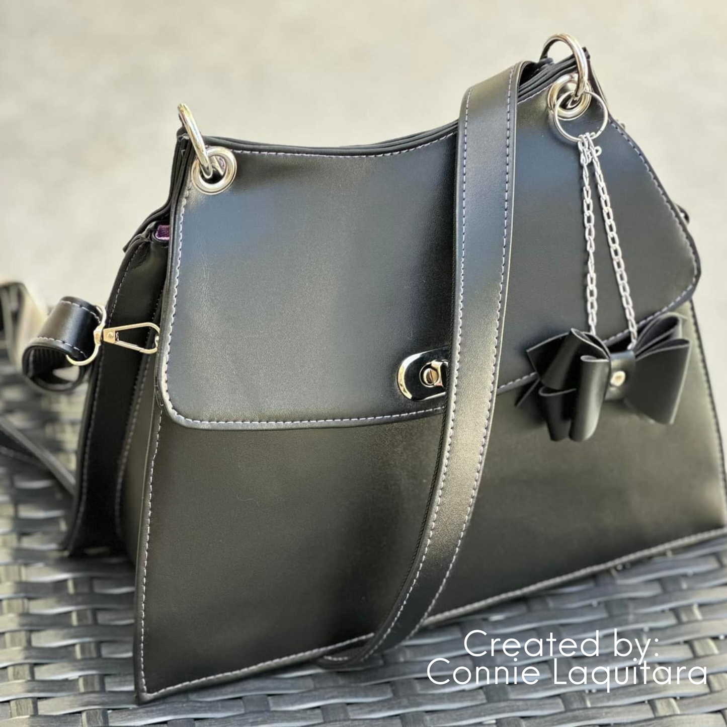 “Connie’s Favorite” Black Smooth .9mm Faux Leather Half Yard Roll