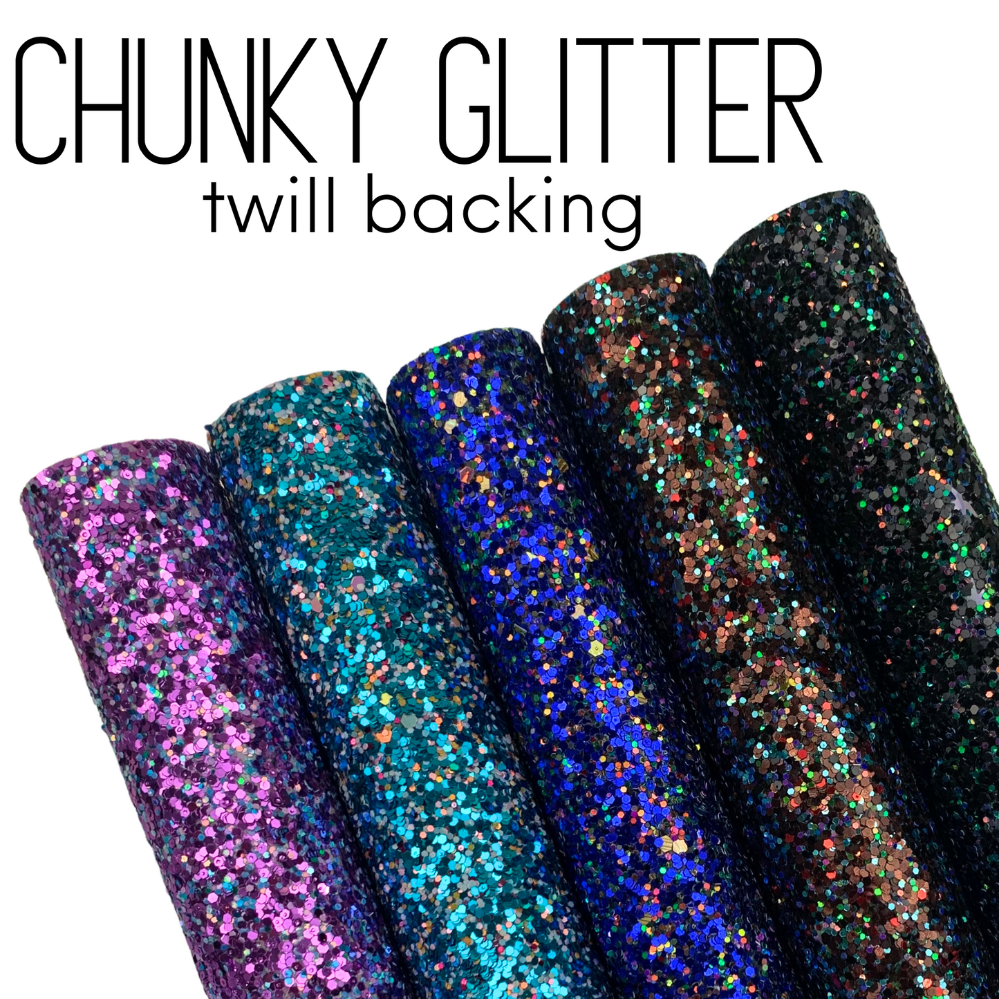 Chunky Glitter Faux Leather Sheet with Heavy Cotton Twill Backing