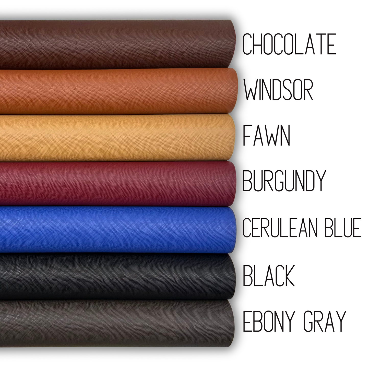 Luxe Saffiano Crosshatch PU/PVC Faux Leather Solid Colors