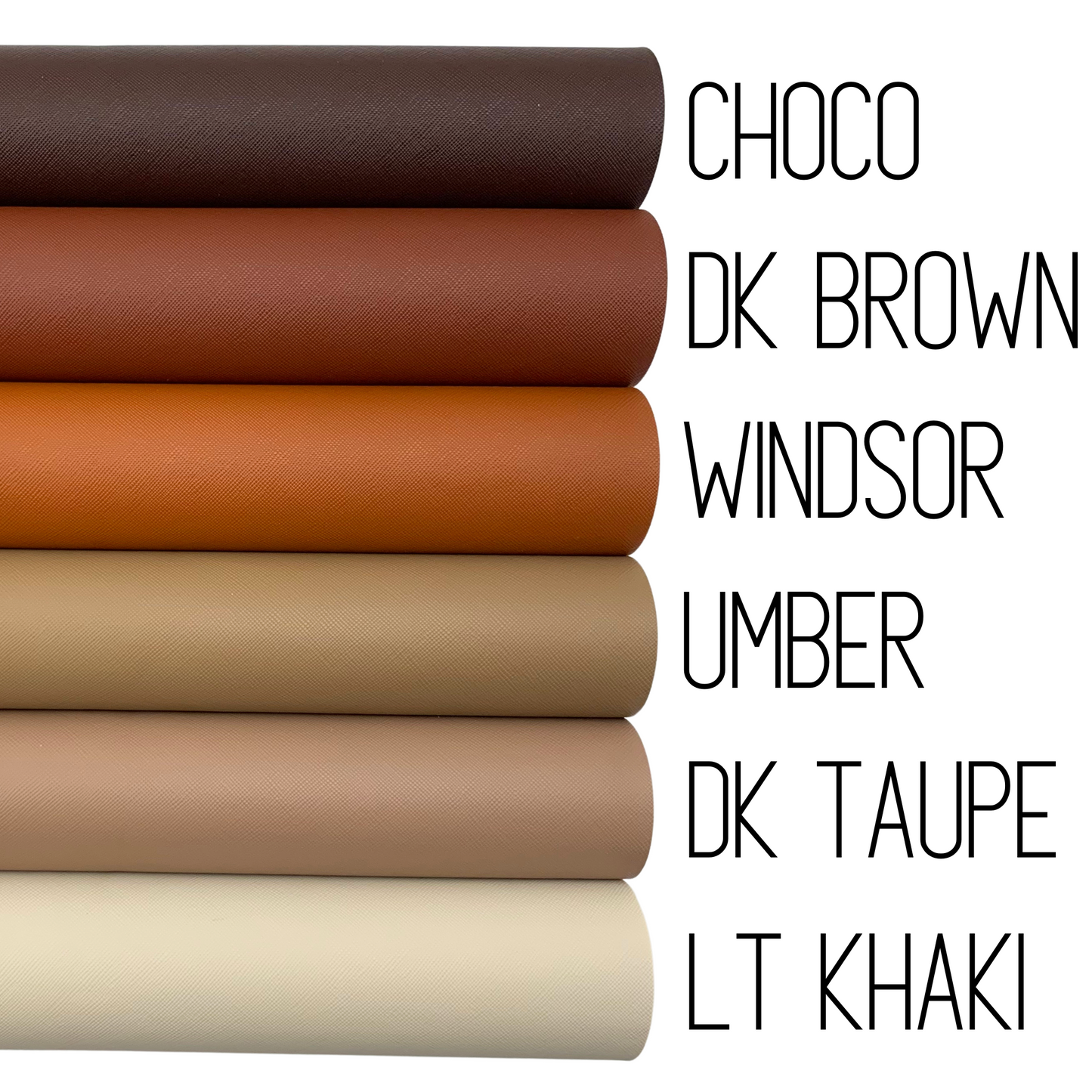 Saffiano Crosshatch Faux Leather Solid Colors - 1/3 yard Rolls