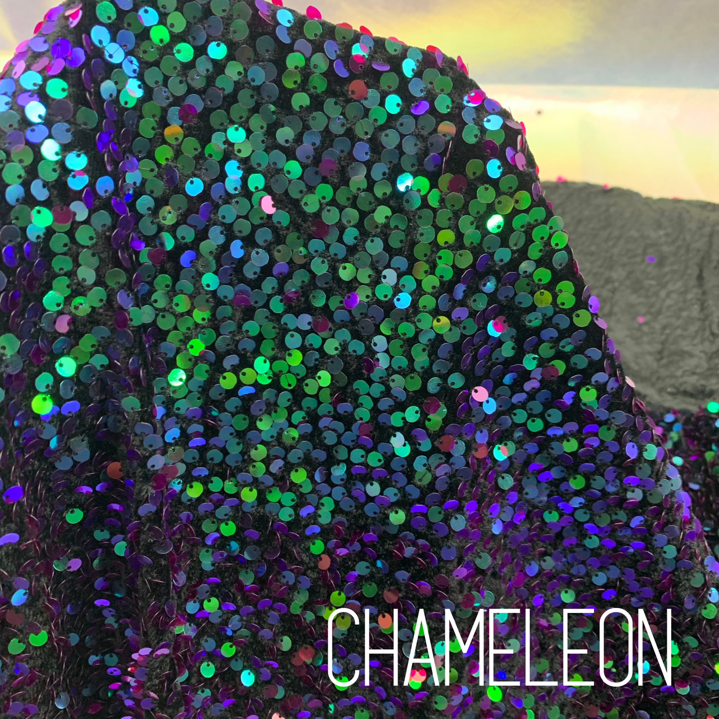 Chameleon Sequin Velvet Four Way Stretch Fabric