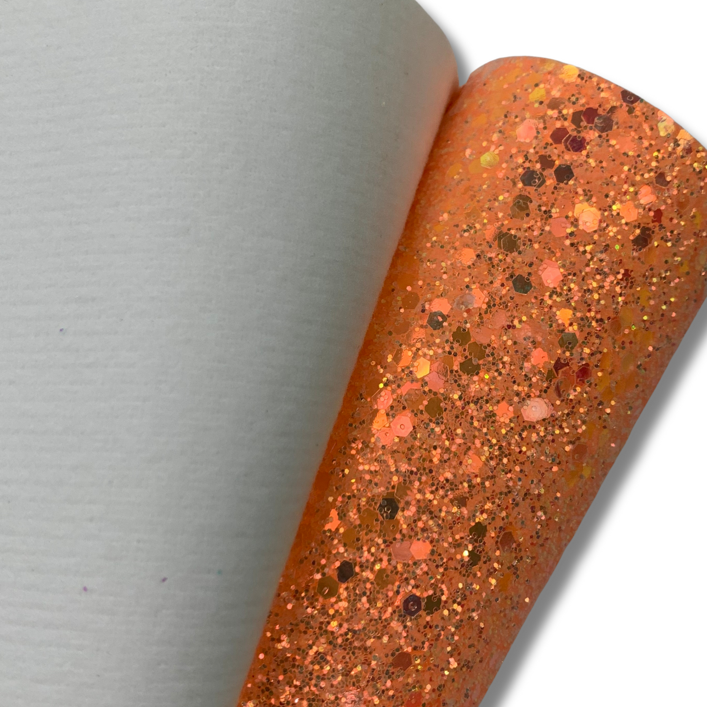 GLOW IN THE DARK Chunky Glitter Faux Leather with Soft Felt Backing