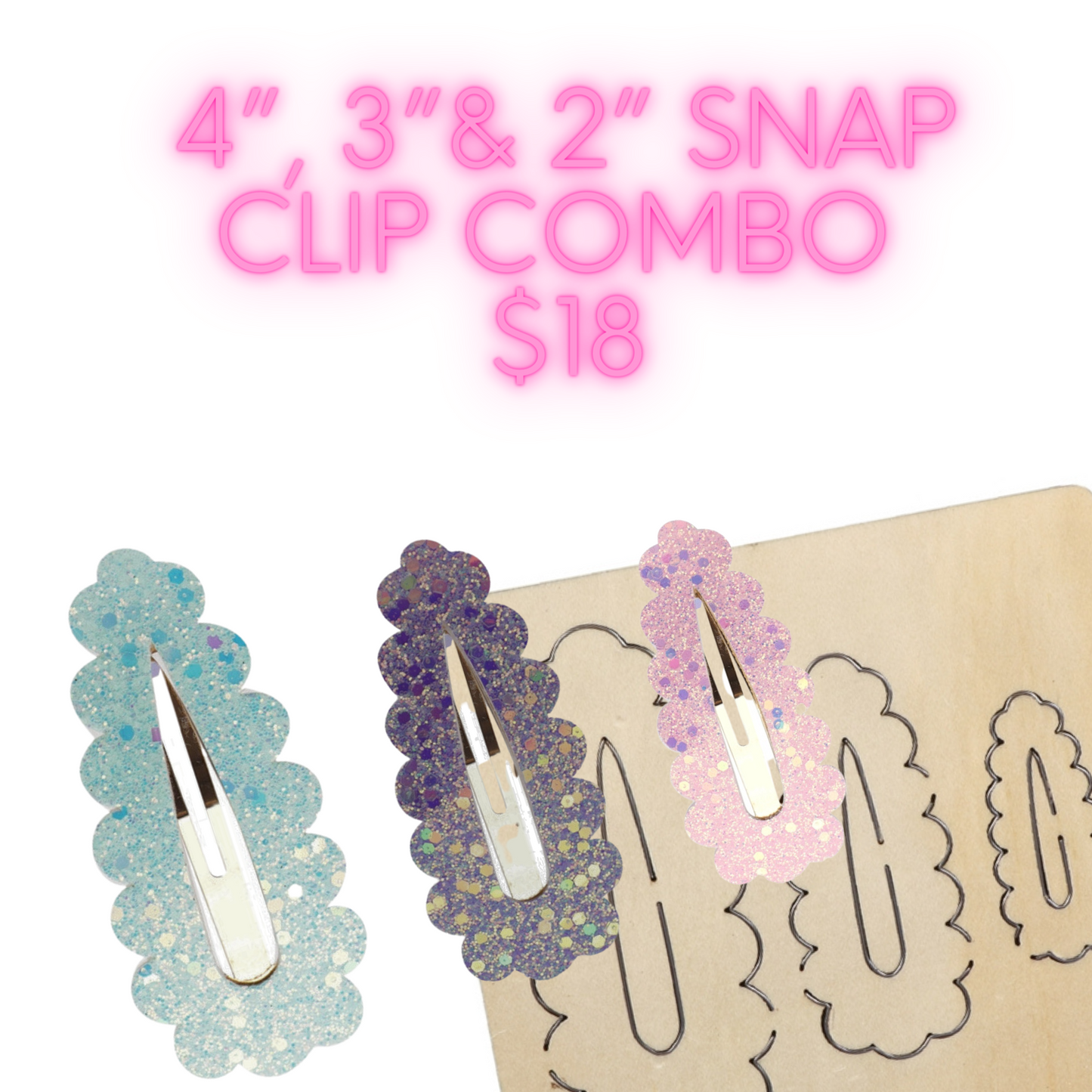 2”, 3” and 4” Snap Clip Combo wooden die cut SIZZIX BIG SHOT