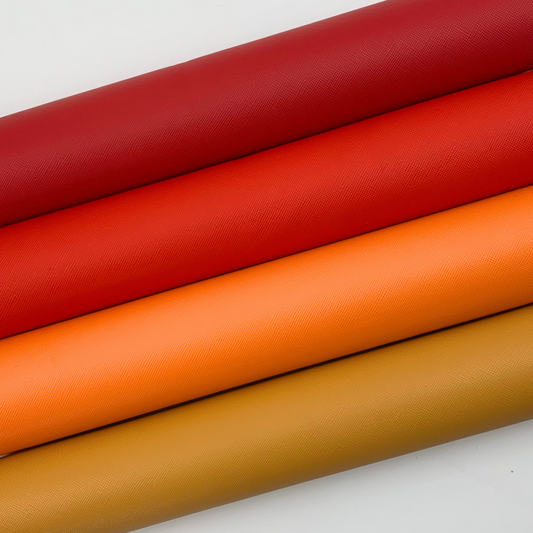 Saffiano Crosshatch Faux Leather Solid Colors - 1/3 yard Rolls