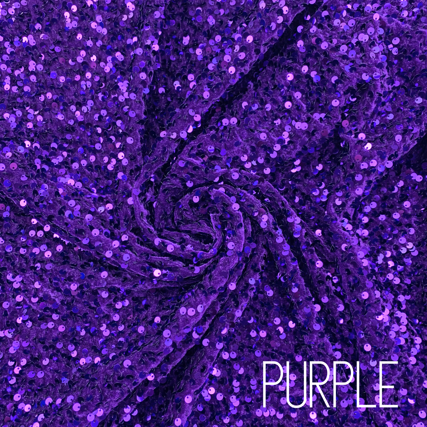 Purple Sequin Velvet Four Way Stretch Fabric