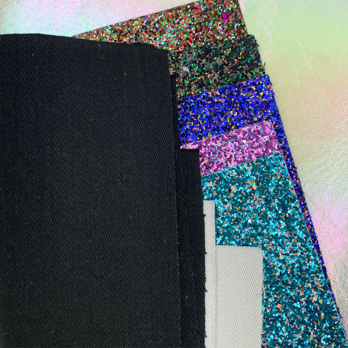 Chunky Glitter Faux Leather Sheet with Heavy Cotton Twill Backing