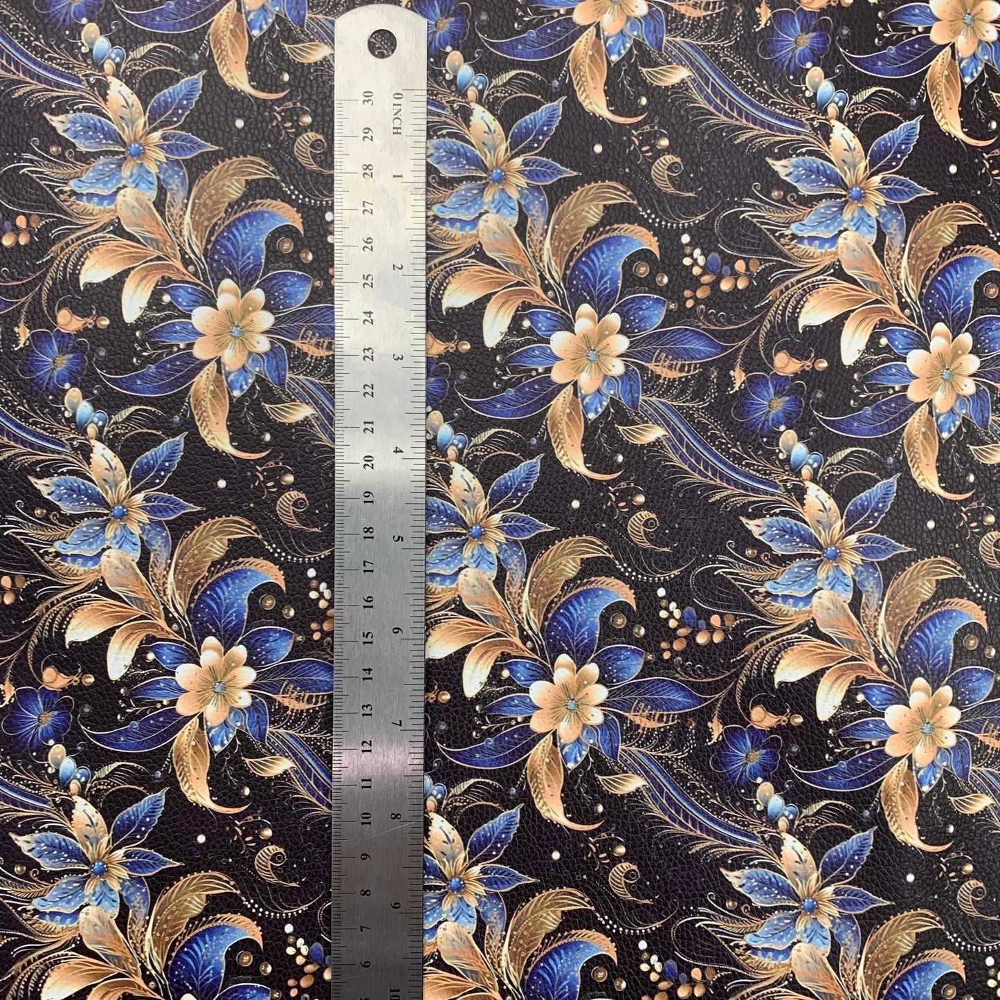 Batik style floral medium scale Pebble Vinyl Custom Print