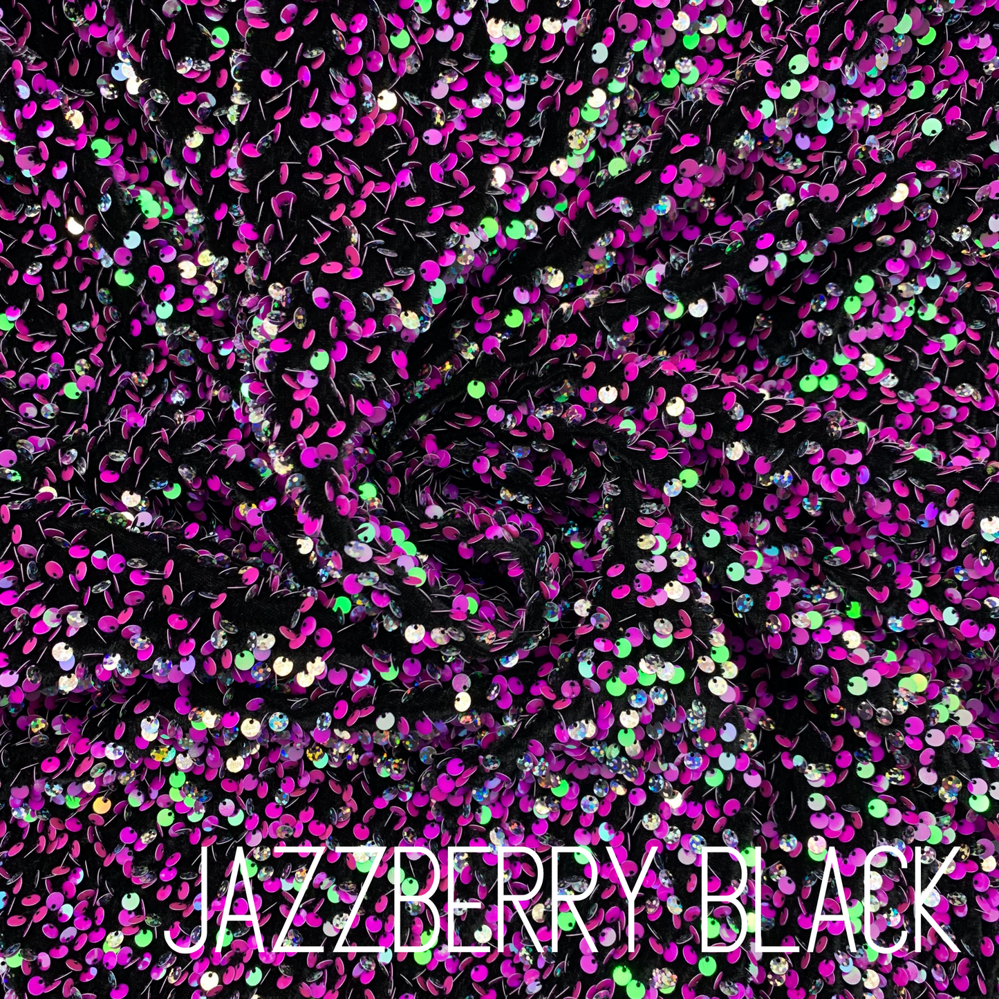 Jazzberry Black Sequin Velvet Four Way Stretch Fabric