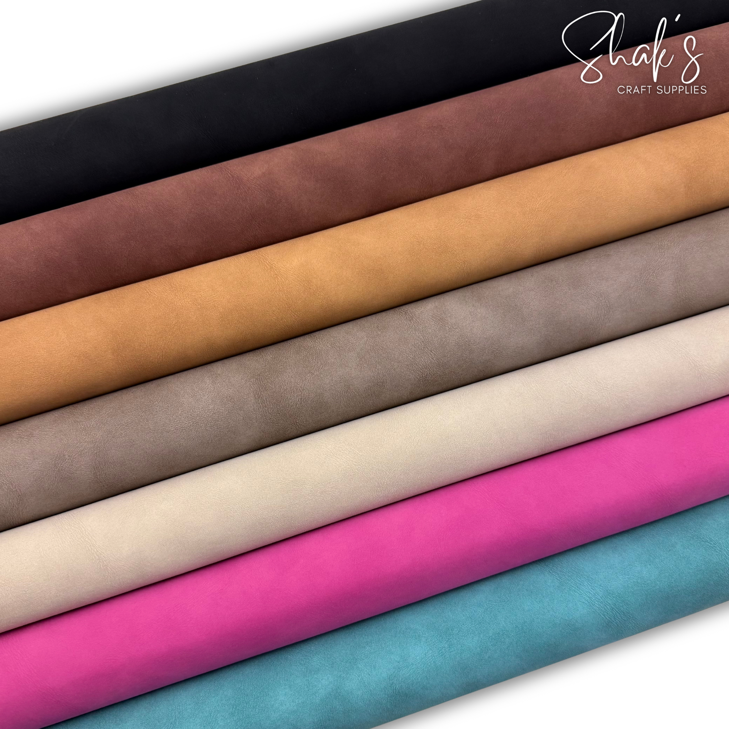 Suede PU Faux Leather Solid Colors Half Yard Rolls