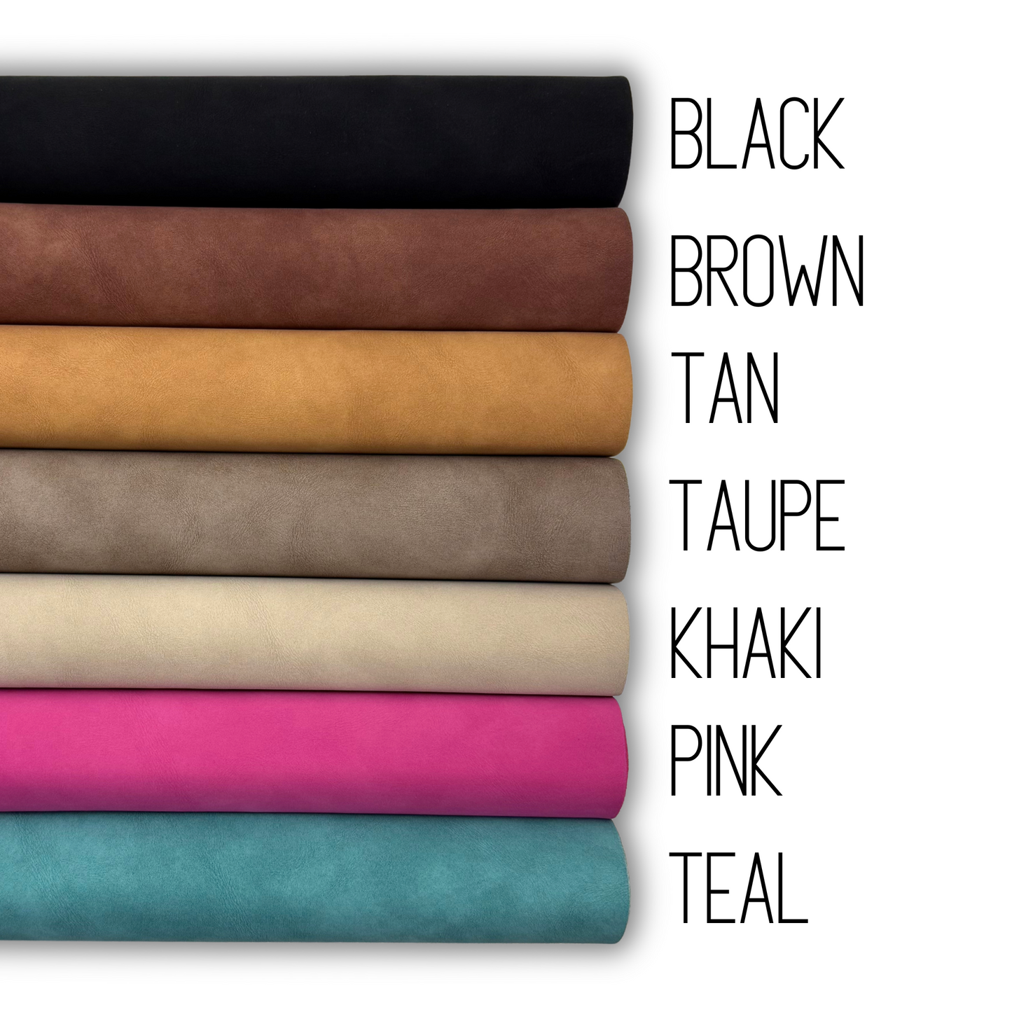 Suede PU Faux Leather Solid Colors Half Yard Rolls
