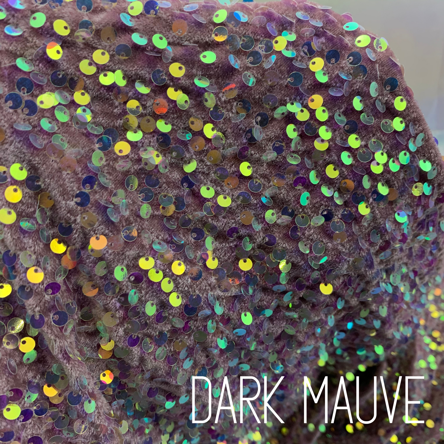 Dark Mauve Sequin Velvet Four Way Stretch Fabric