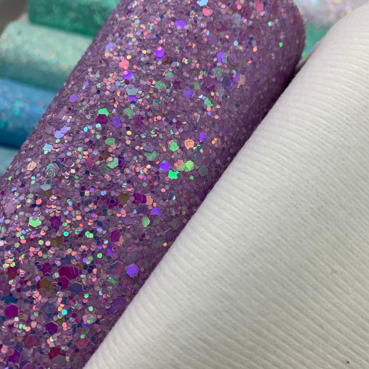 GLAM Chunky Glitter Faux Leather with Soft Felt Backing
