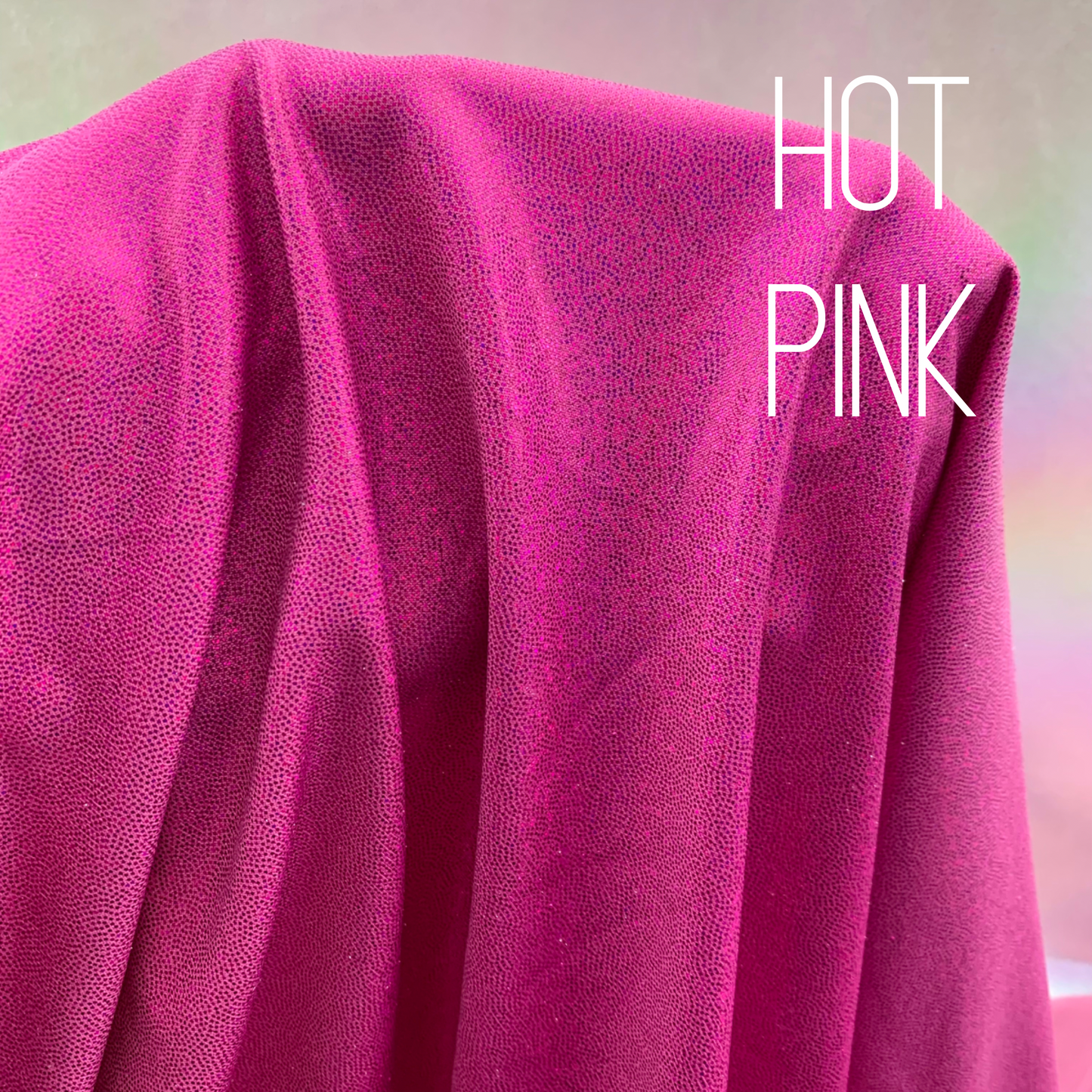 Hot Pink Mini Dazzle Hologram Mystique Polyester Spandex Four Way Stretch Fabric