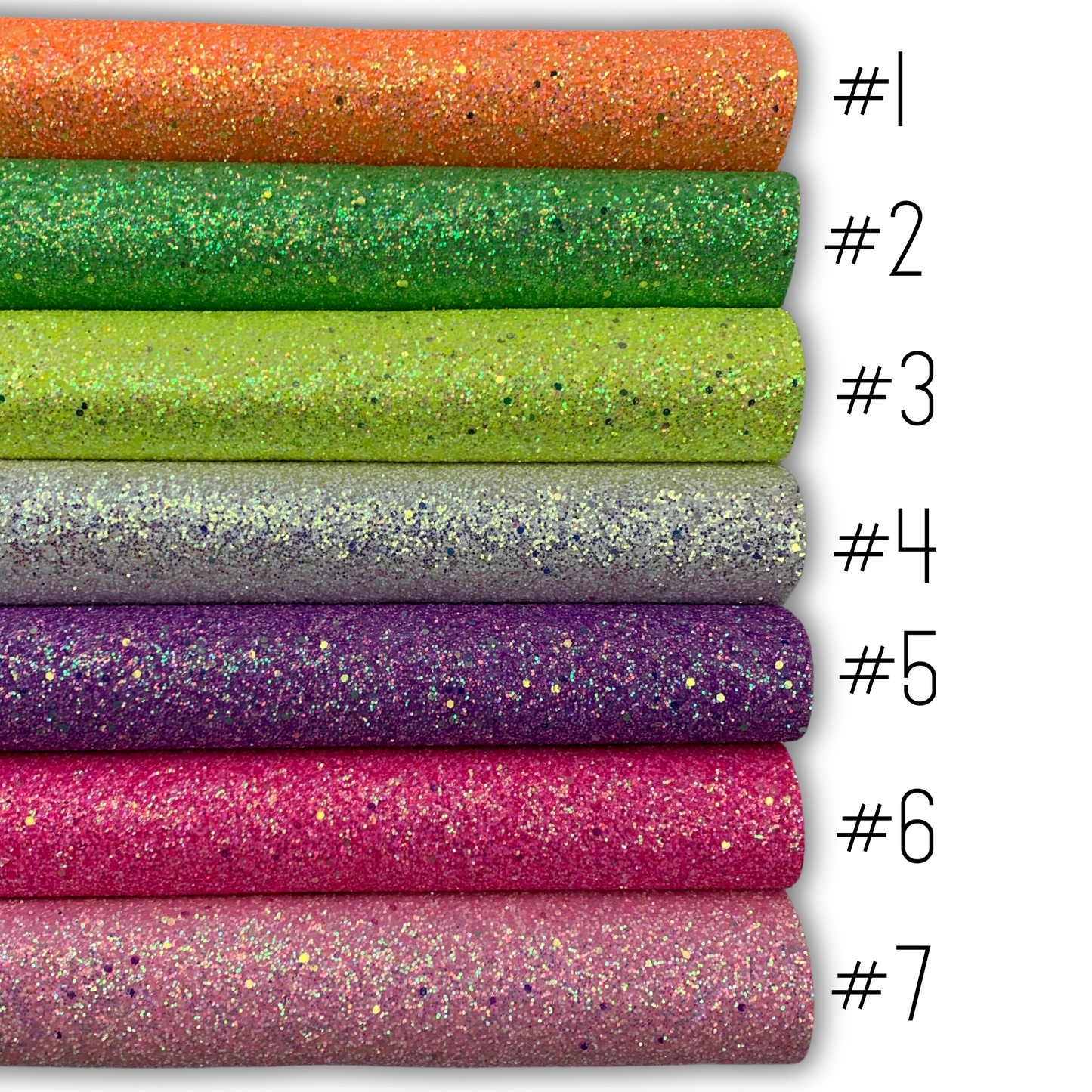 NEON LUSH Chunky Glitter Faux Leather with Soft Felt Backing