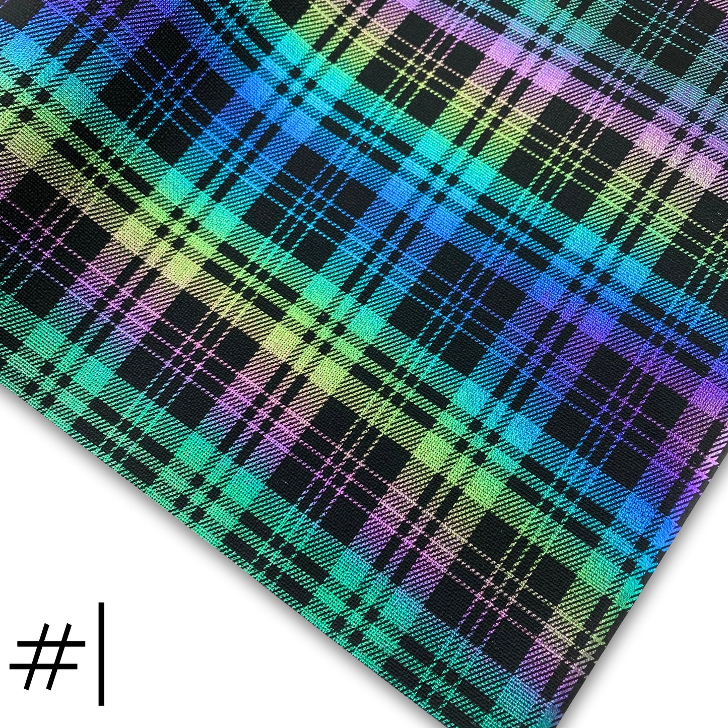 Plaid Iridescent Faux Leather - Half Yard Roll