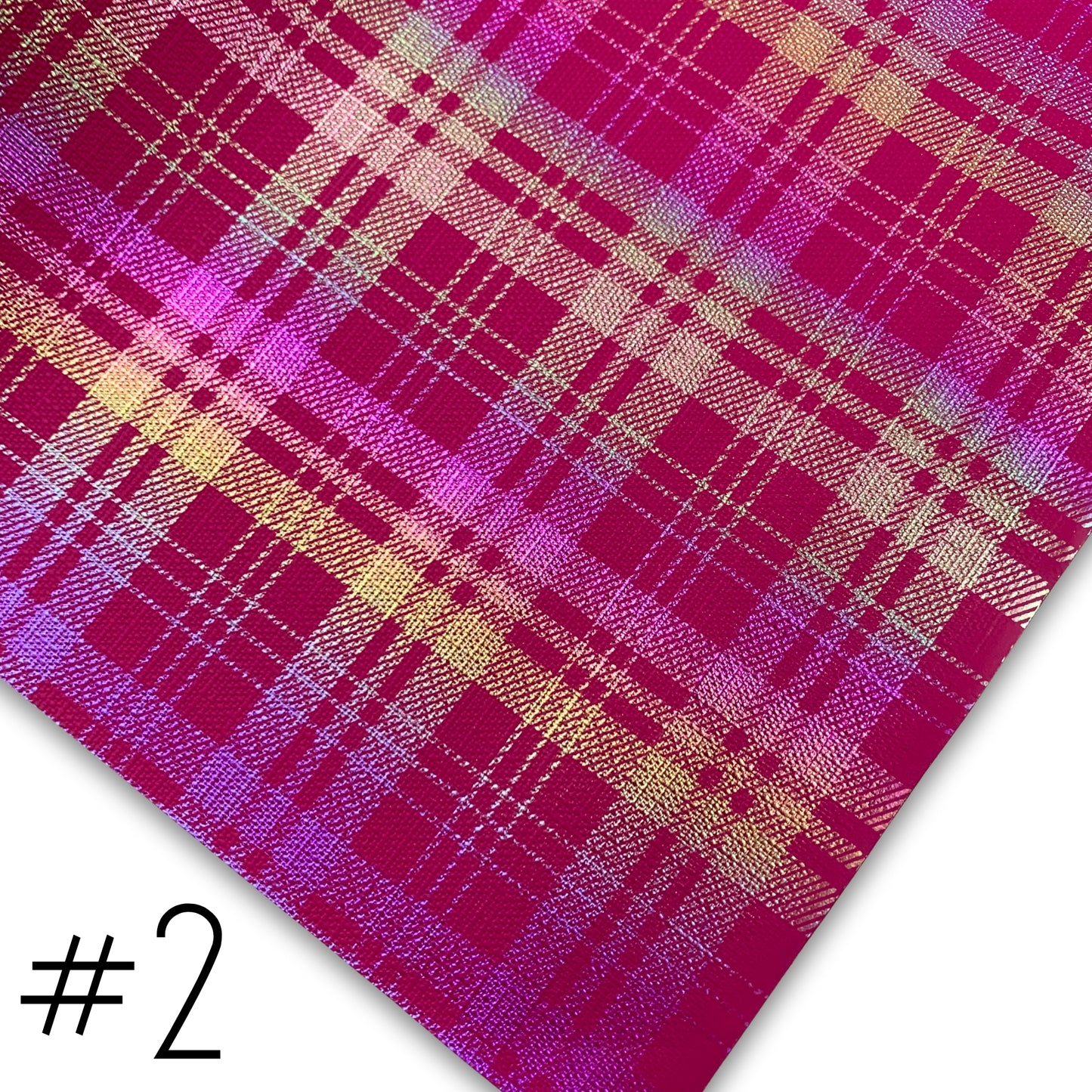 Plaid Iridescent Faux Leather - Half Yard Roll