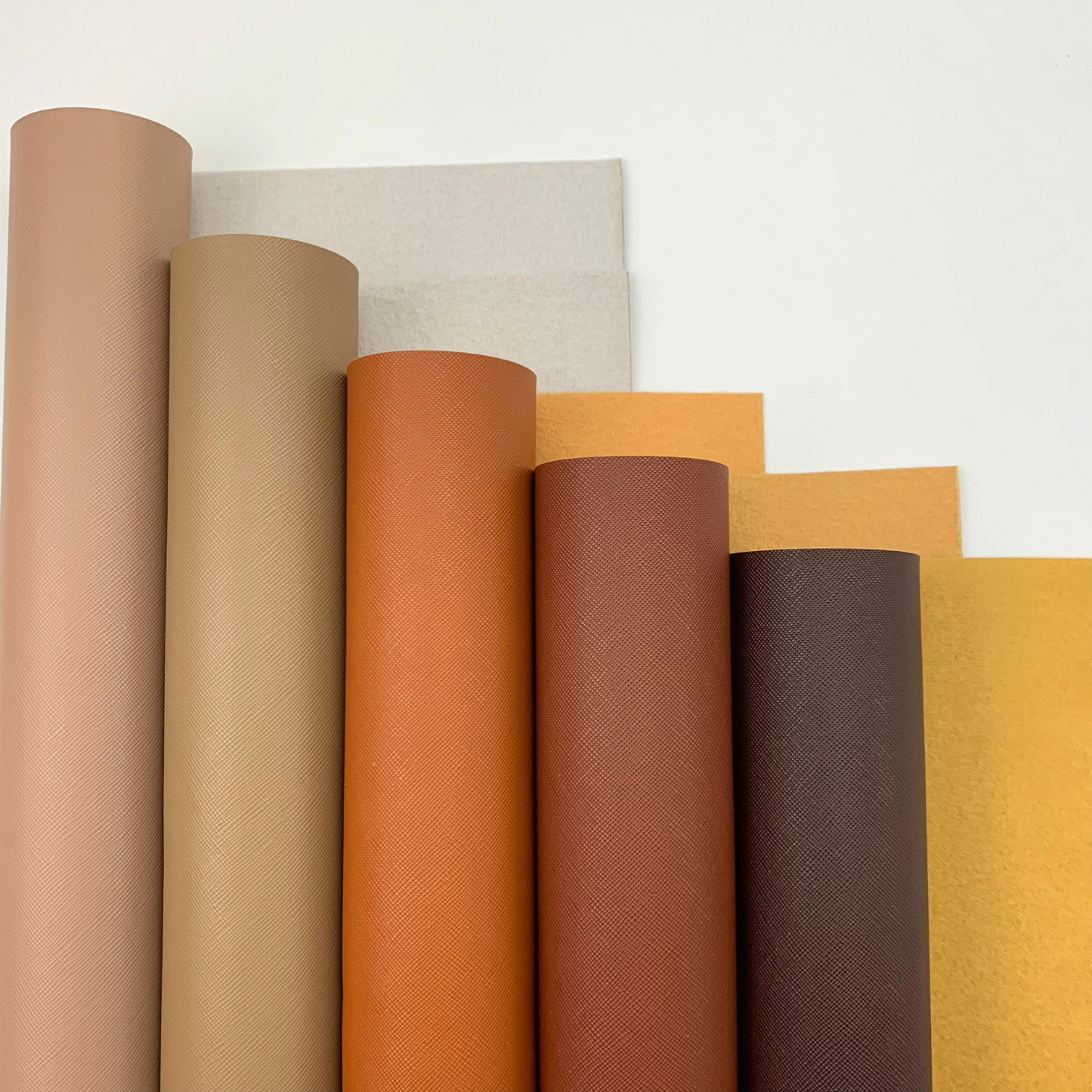Saffiano Crosshatch Faux Leather Solid Colors - 1/3 yard Rolls
