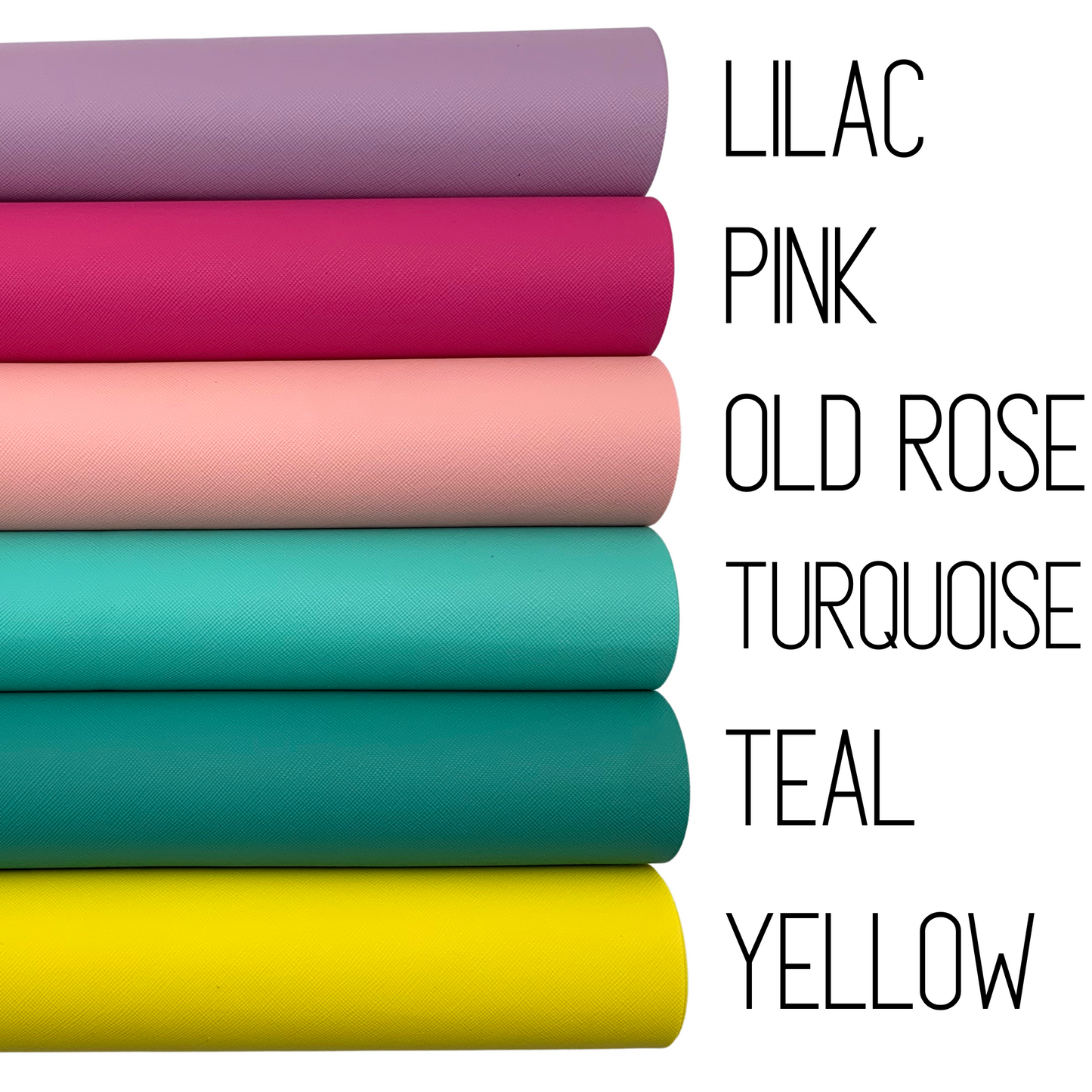 Saffiano Crosshatch Faux Leather Solid Colors - 1/3 and 1/2 yard Rolls