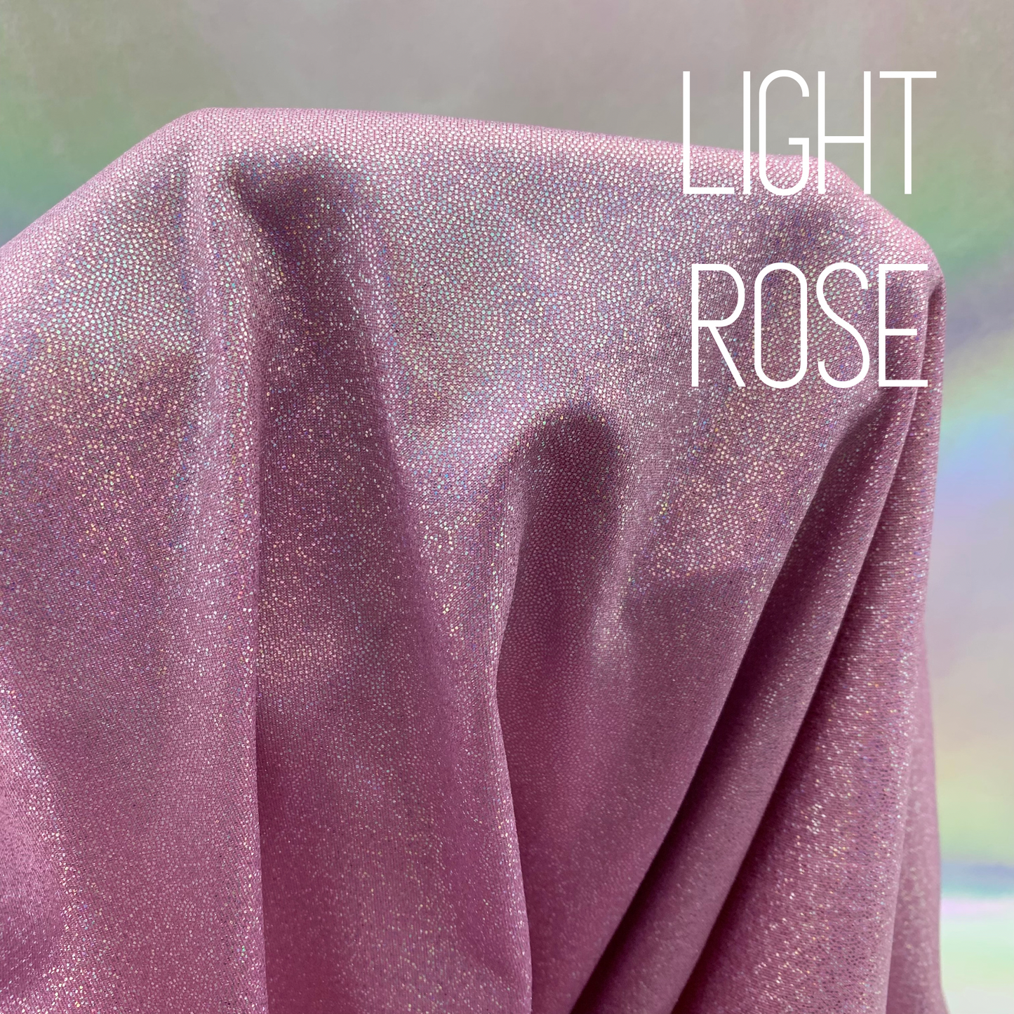 Light Rose Mini Dazzle Hologram Mystique Polyester Spandex Four Way Stretch Fabric