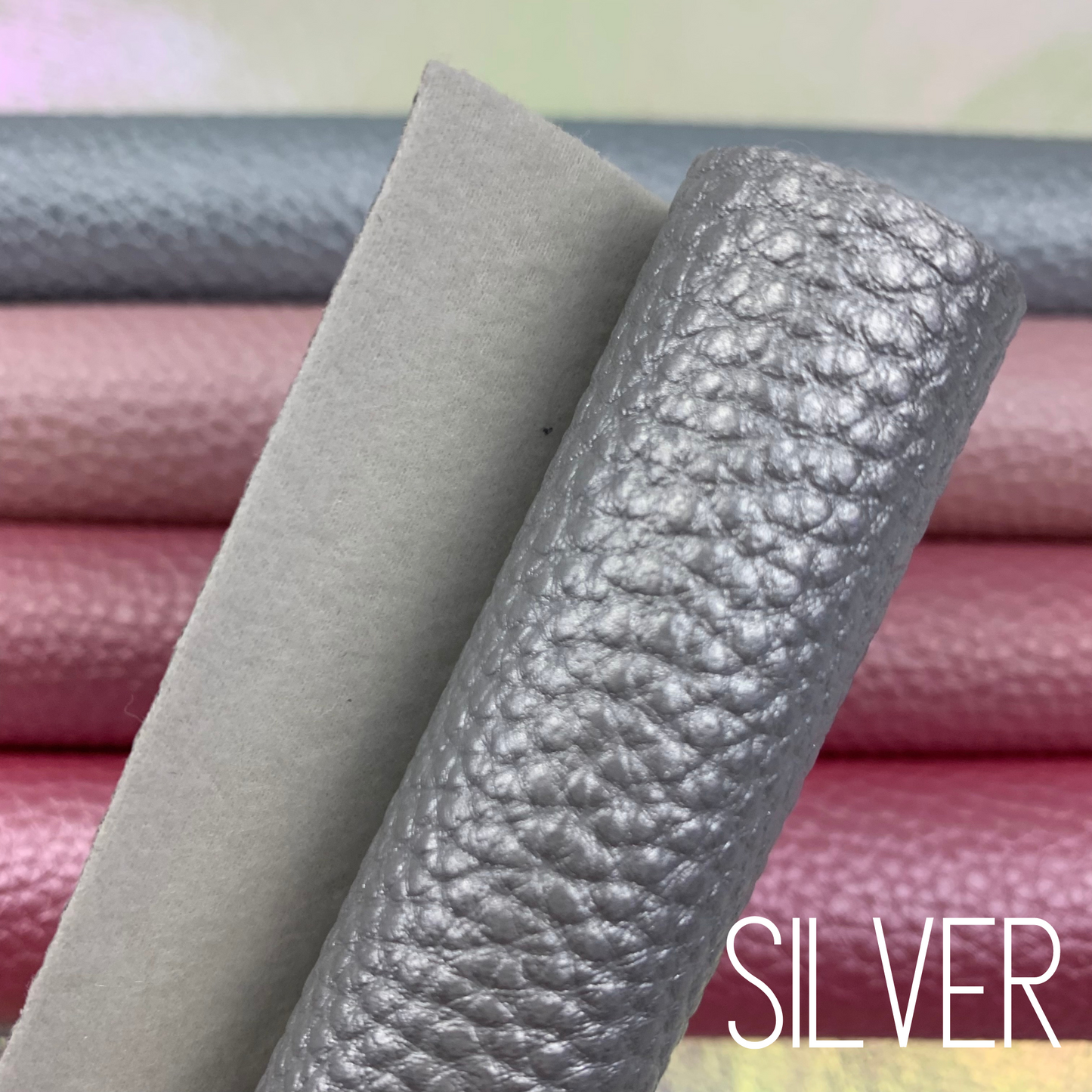 Pearlescent Pebble Litchi Faux Leather Sheets
