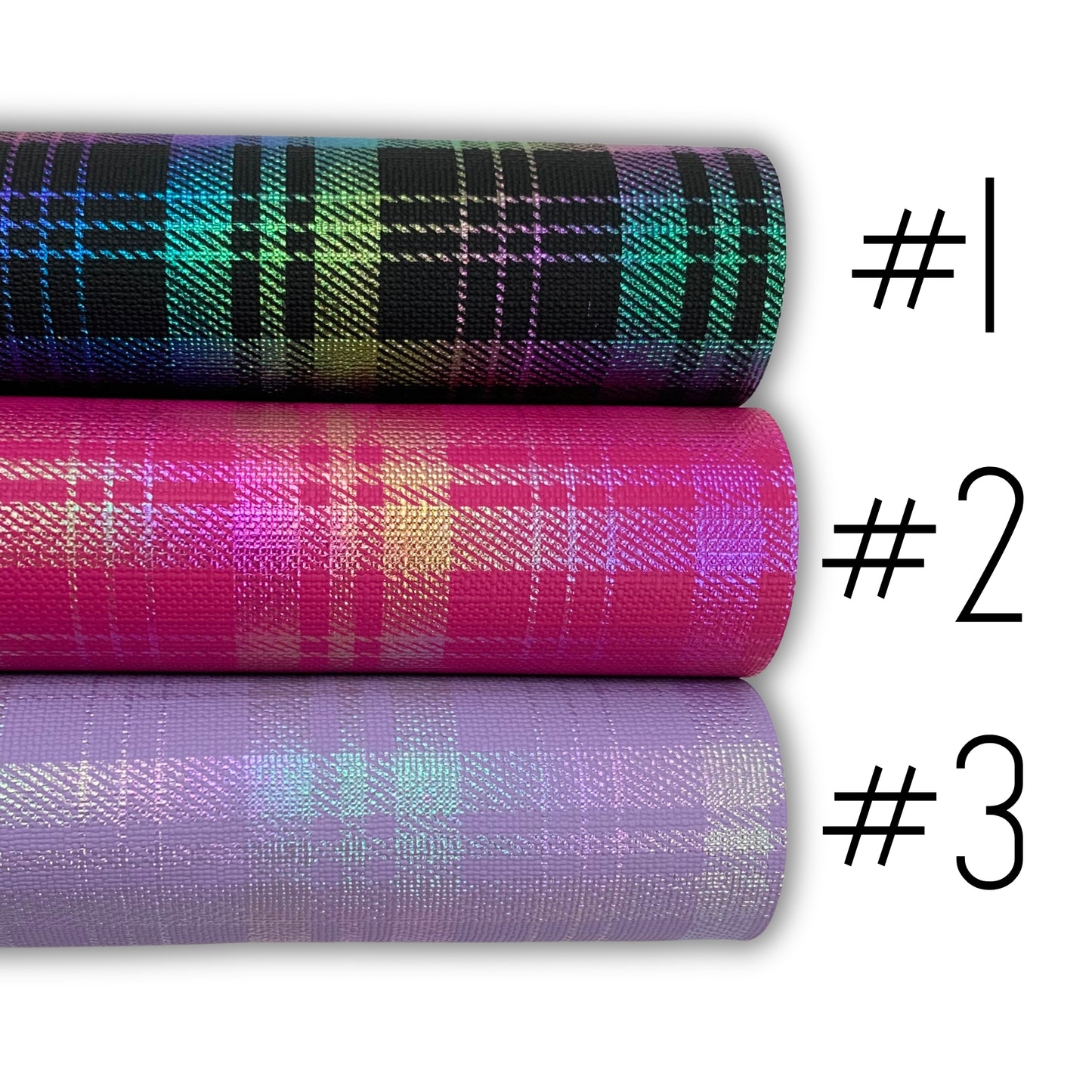 Plaid Iridescent Faux Leather - Half Yard Roll