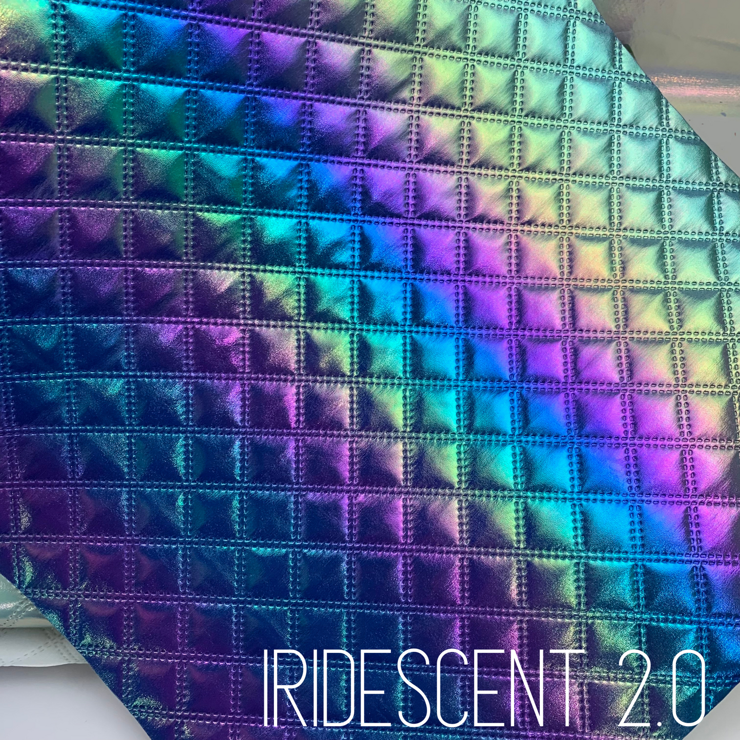 Diamond Iridescent Quilted Faux Leather Half Yard Roll