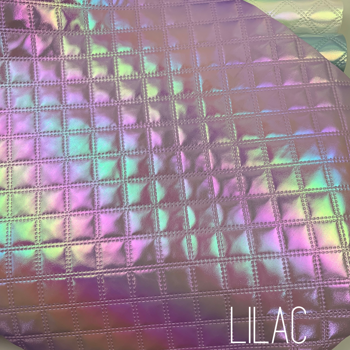 Diamond Iridescent Quilted Faux Leather Half Yard Roll