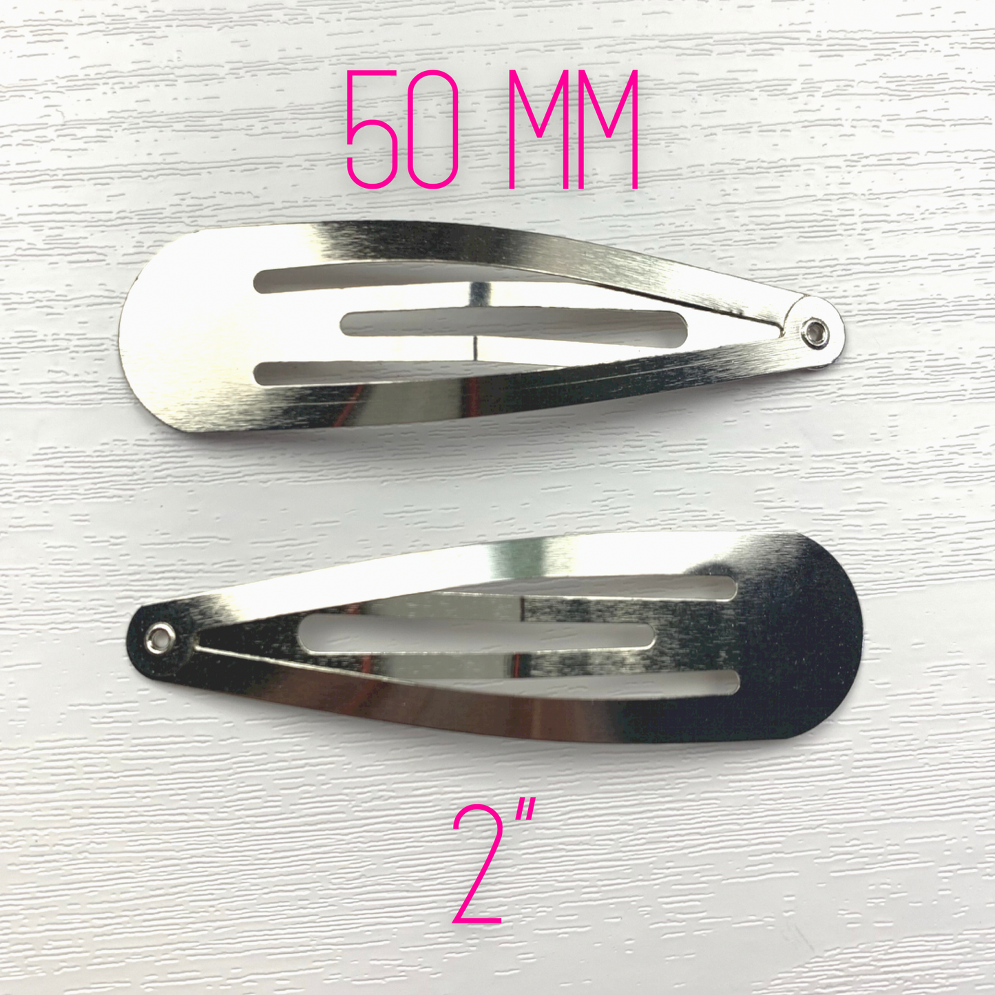 50mm (2”) 5cm Tear Drop Snap Clips - Pack of 100