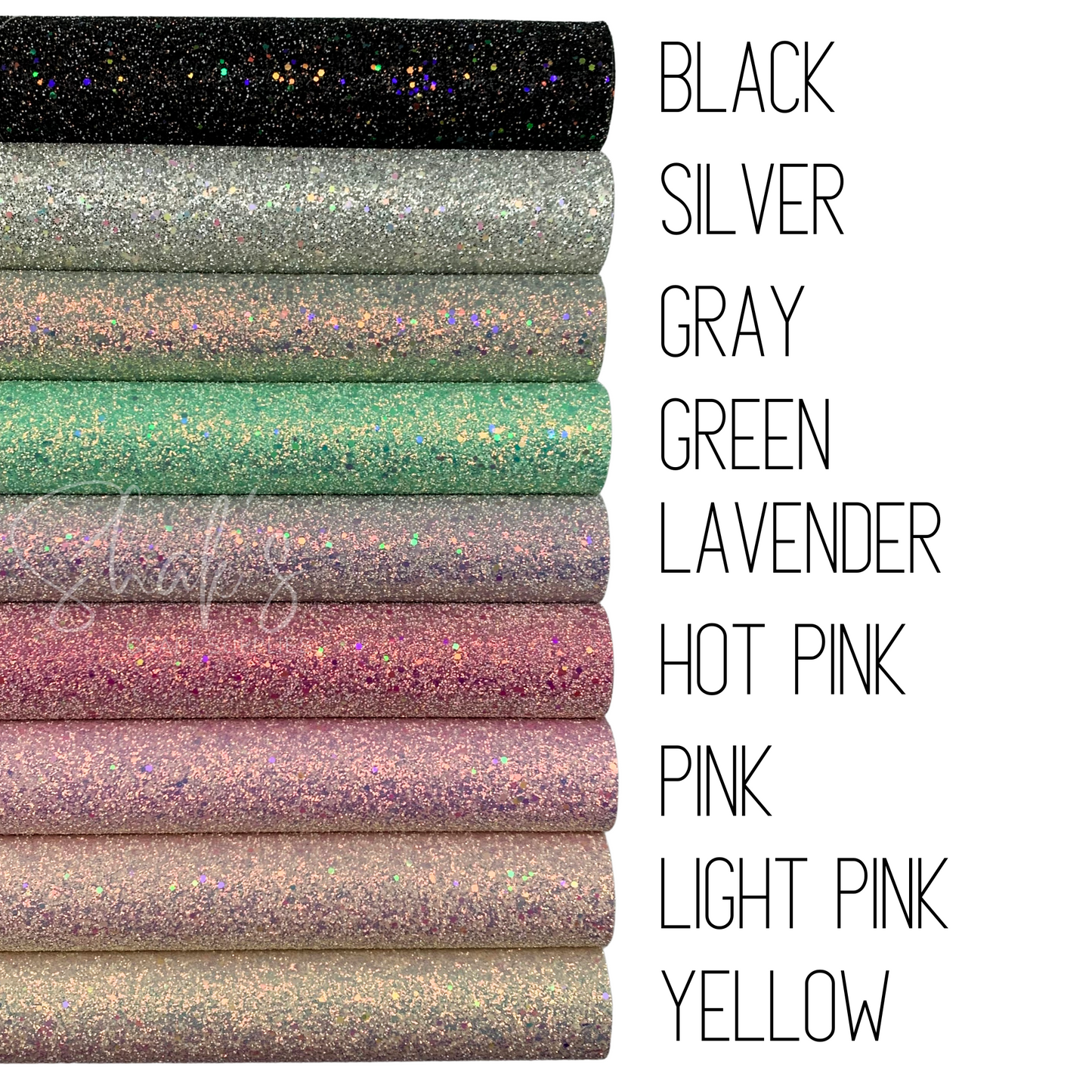 PEARL GLAM Chunky Glitter Faux Leather with Soft Felt Backing