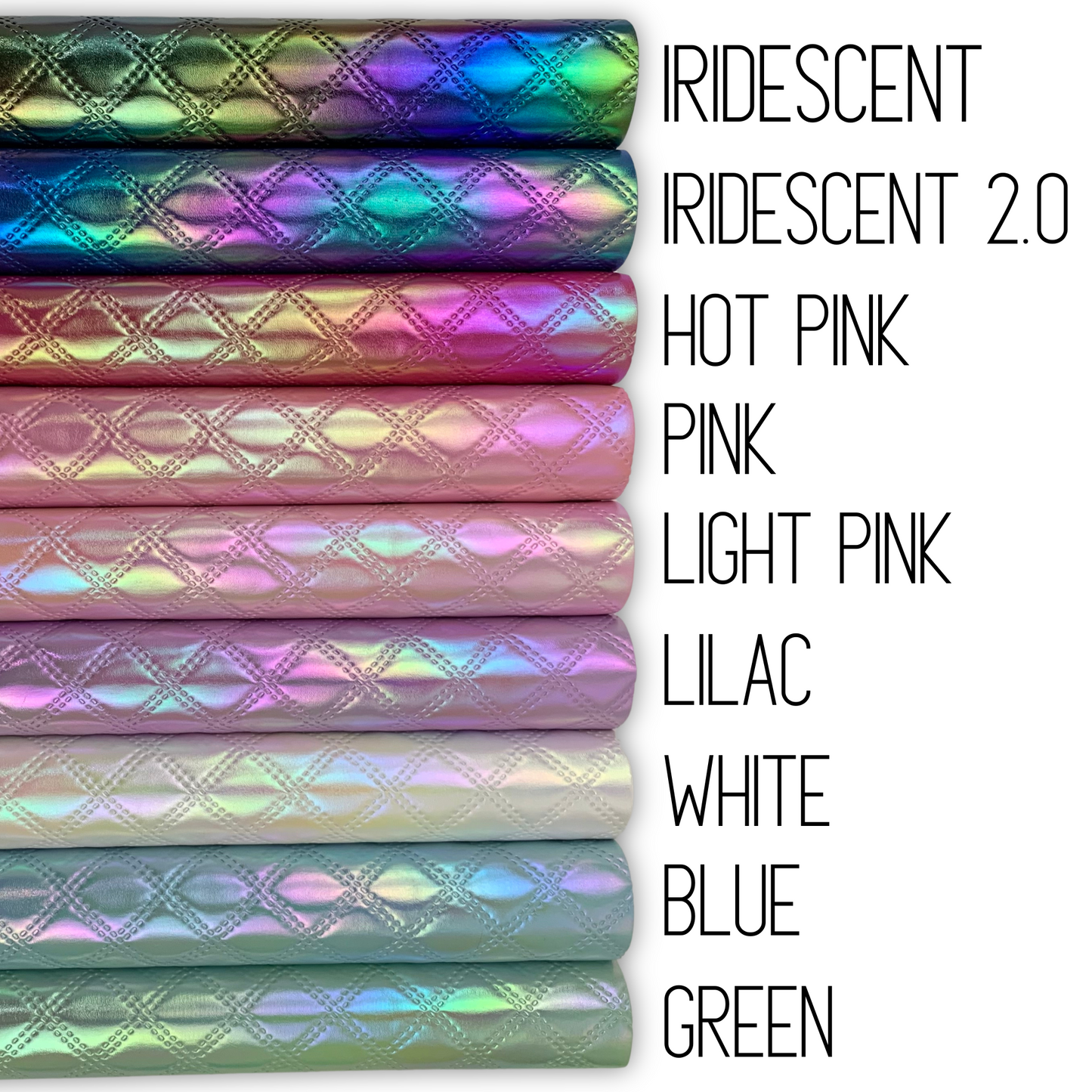 Diamond Iridescent Quilted Faux Leather Half Yard Roll