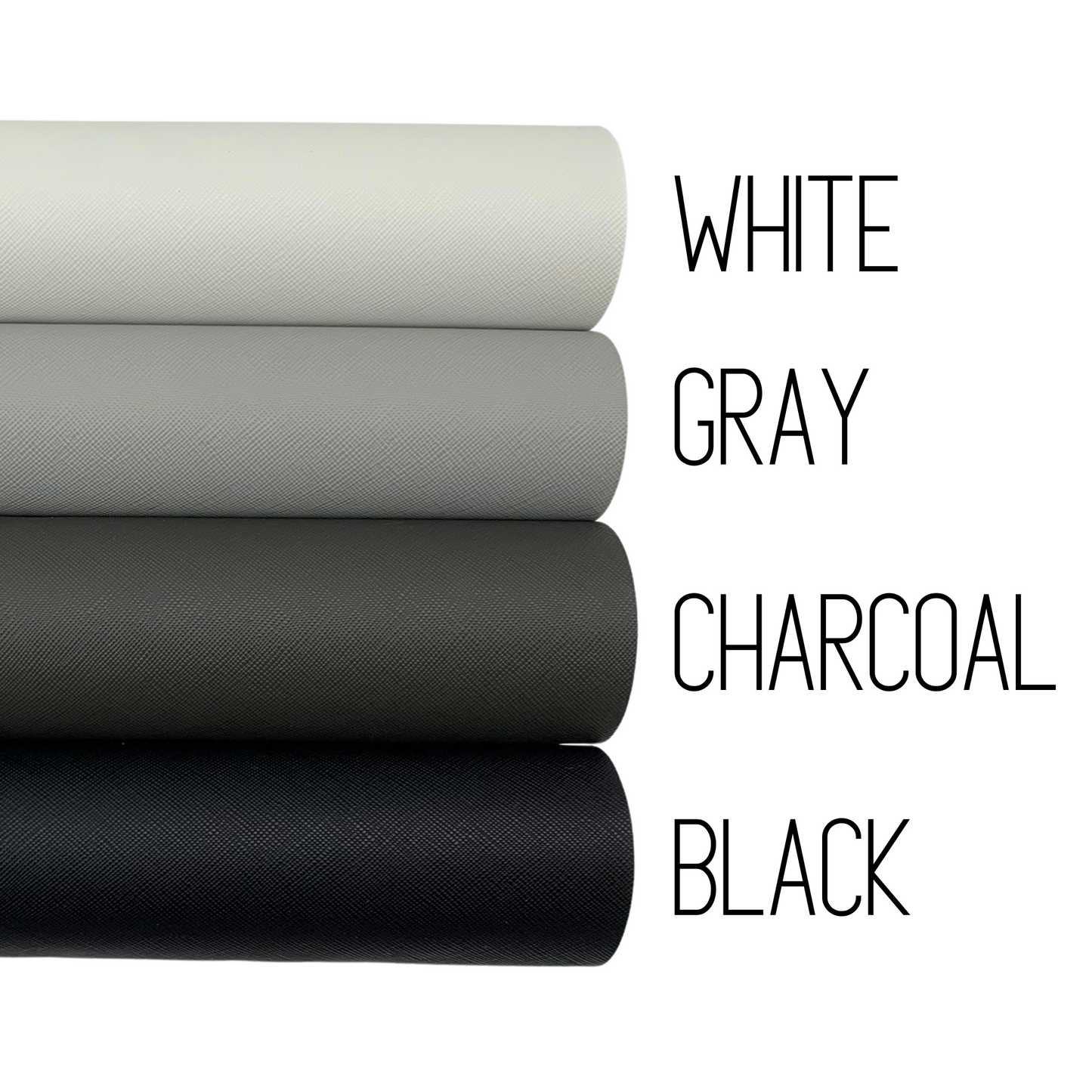 Saffiano Crosshatch Faux Leather Solid Colors - 1/3 and 1/2 yard Rolls