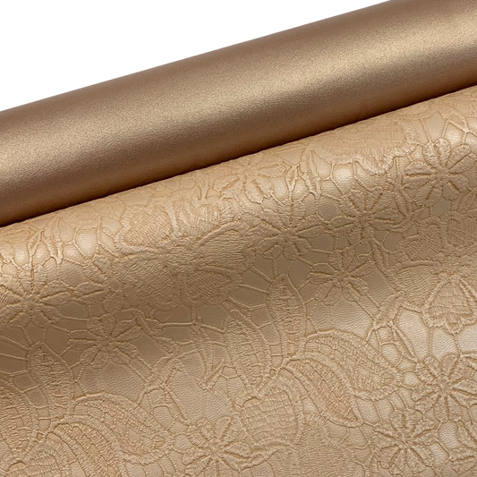 CASHMERE "Embossed Blooms" Faux Leather Half Yard Roll