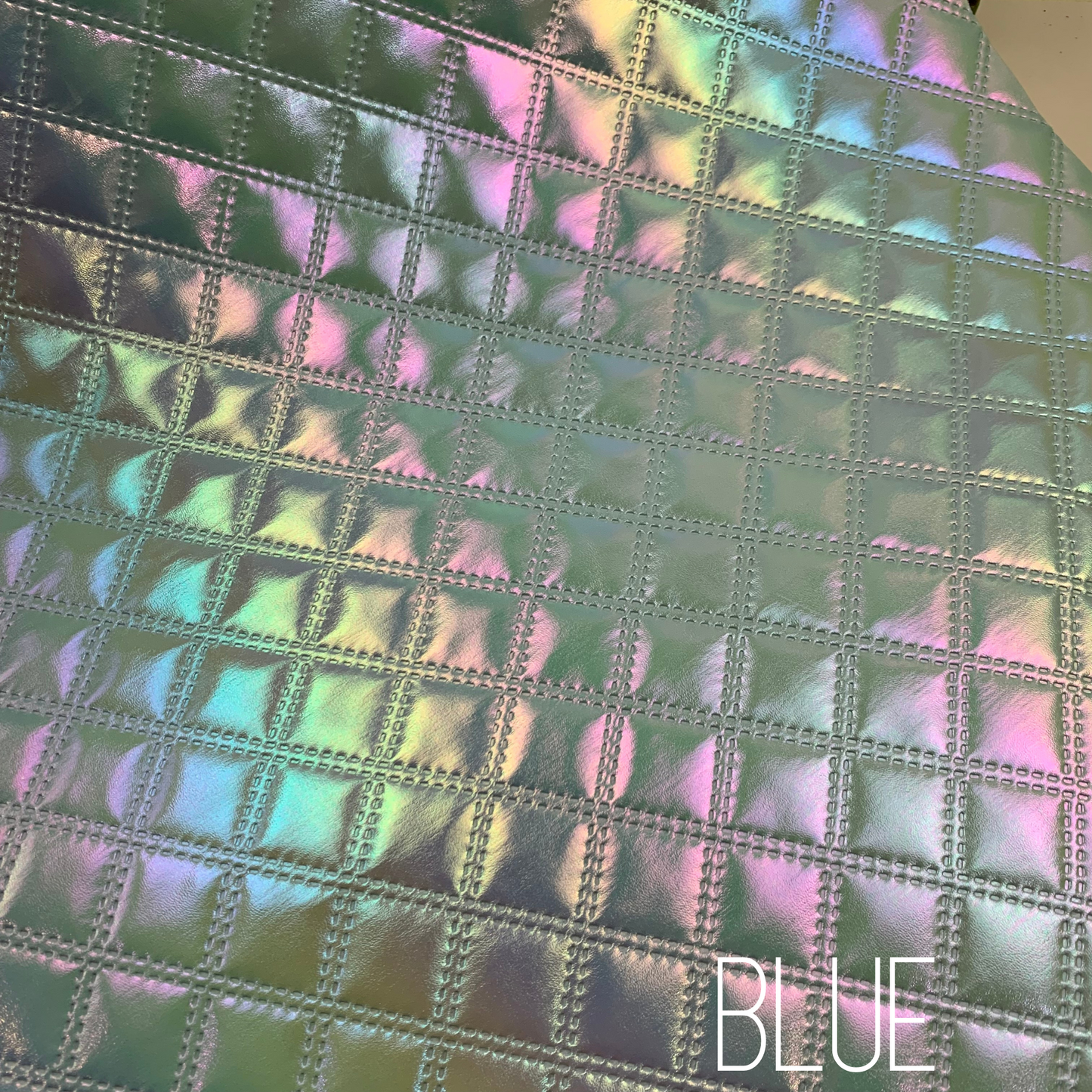 Diamond Iridescent Quilted Faux Leather Half Yard Roll