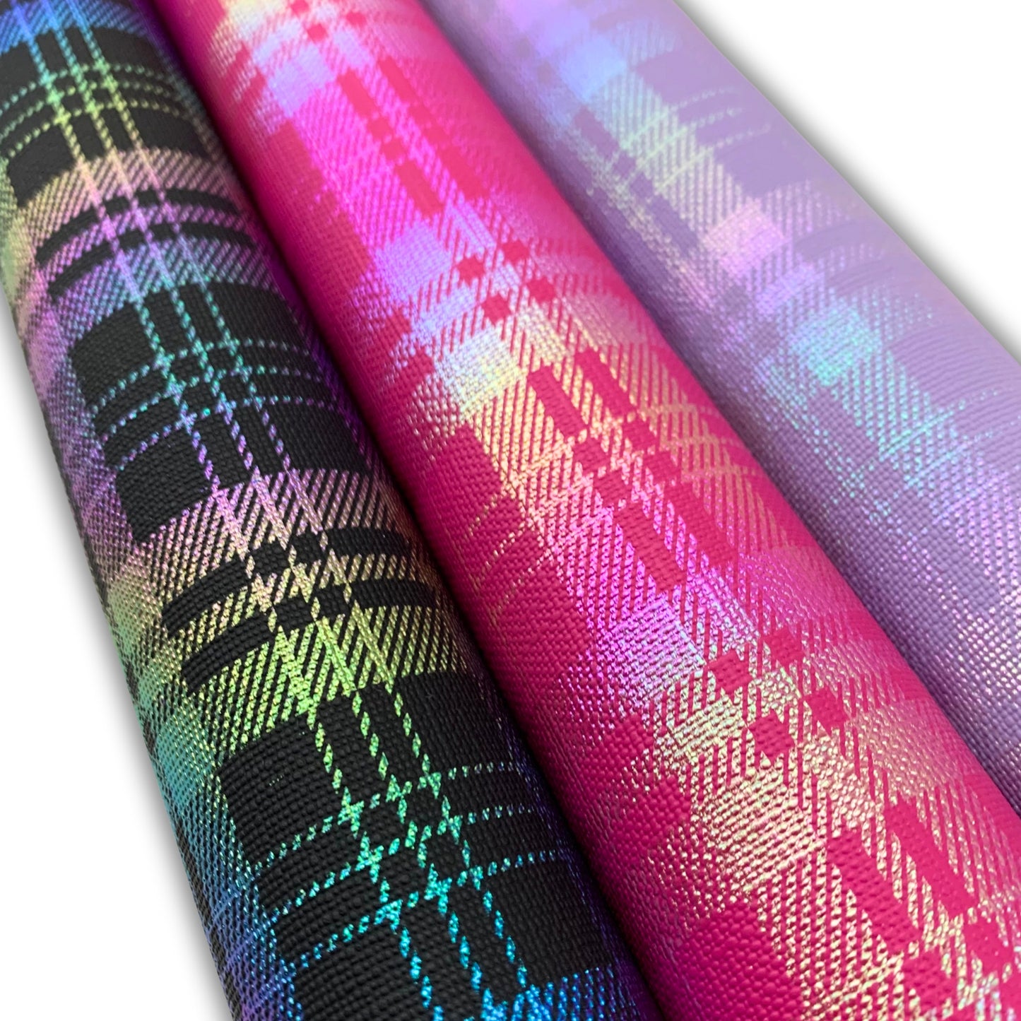 Plaid Iridescent Faux Leather - Half Yard Roll