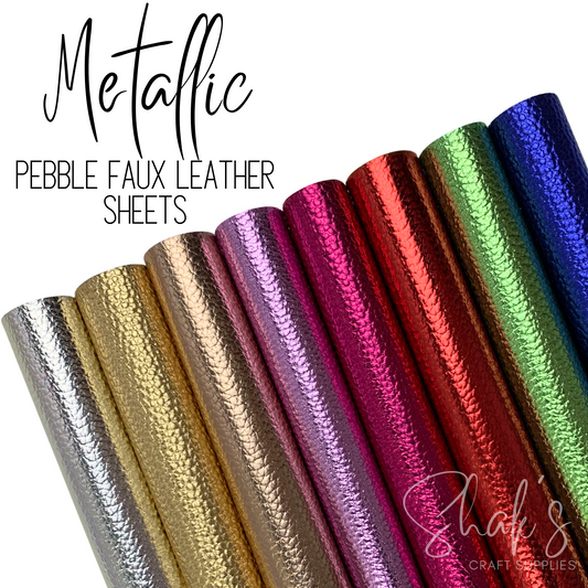 Metallic Pebble Litchi Faux Leather Sheet