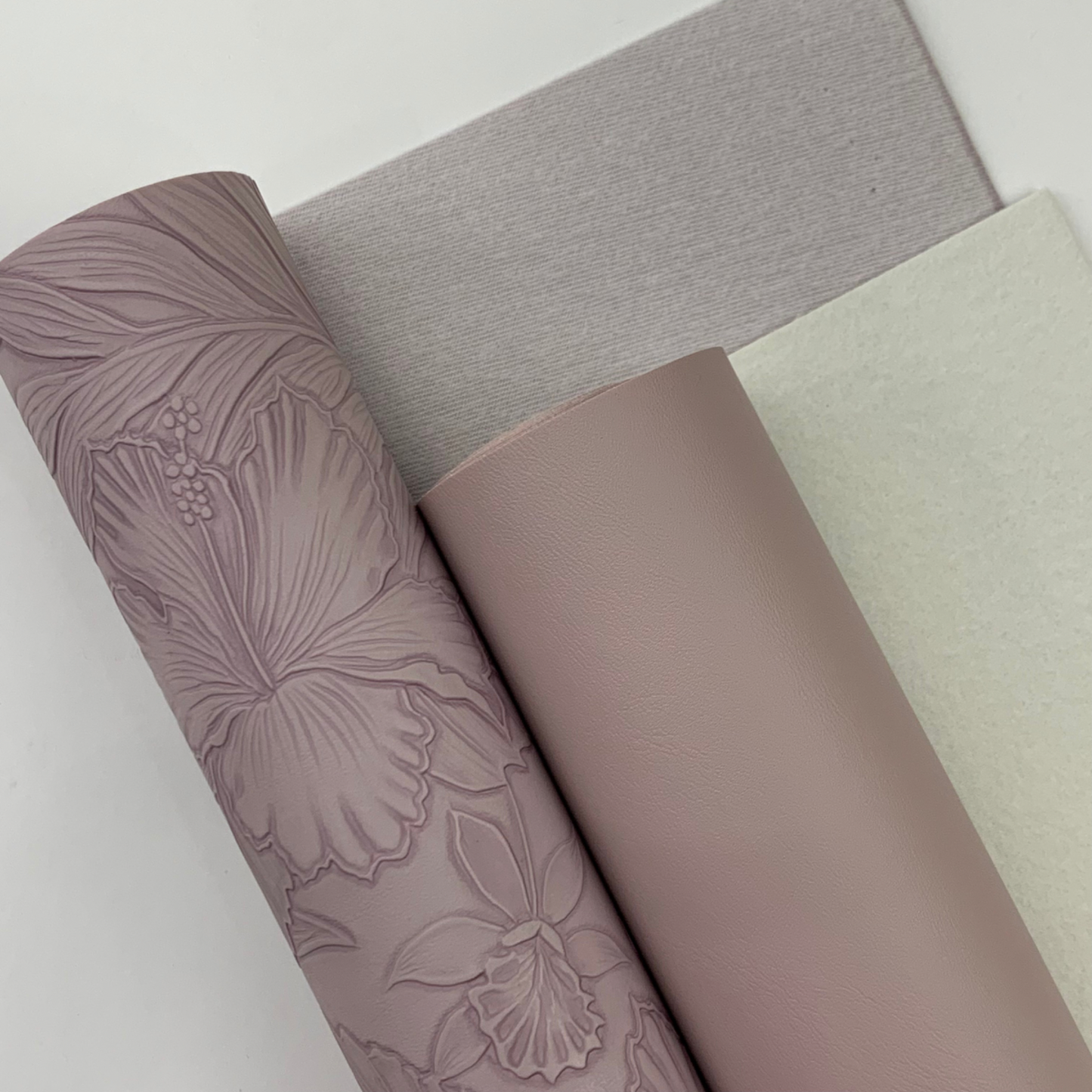 Spring Lilac “Embossed Tropics” Faux Leather Half Meter Rolls