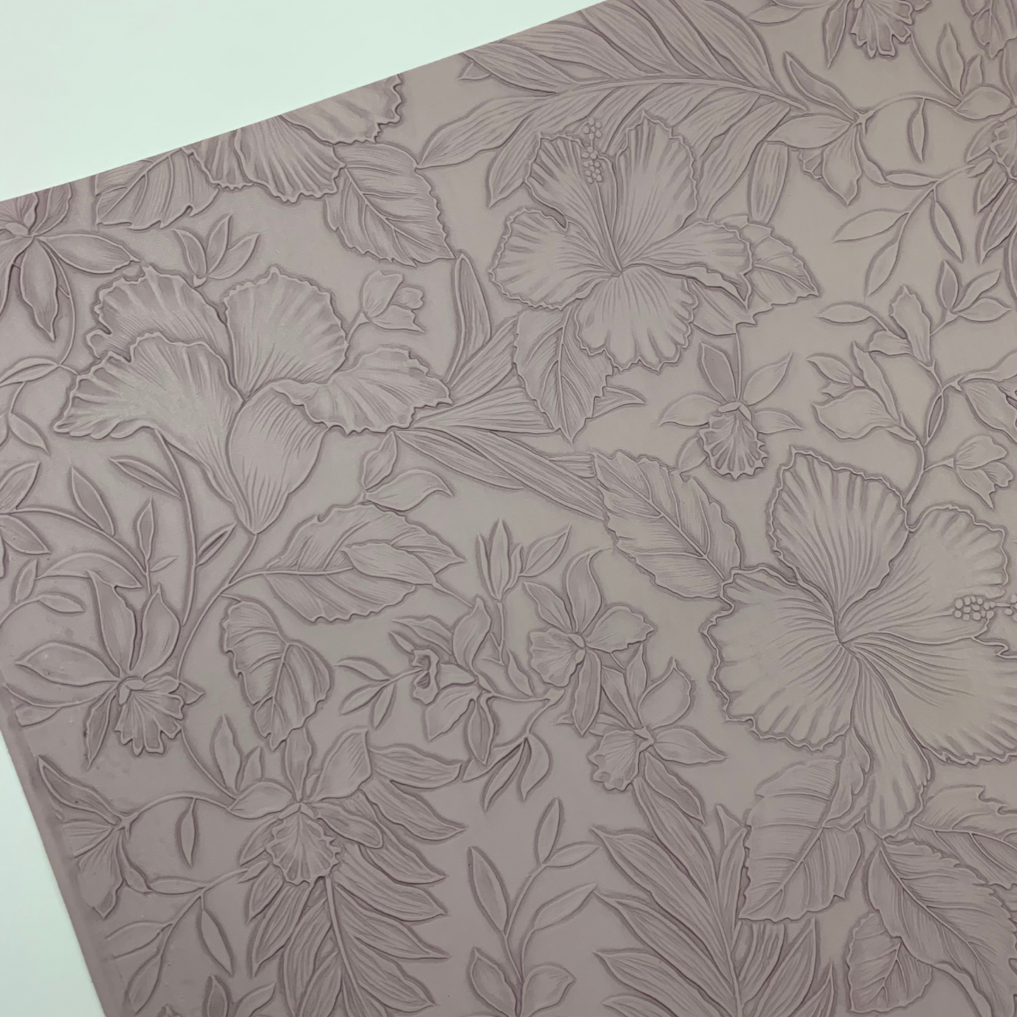 Spring Lilac “Embossed Tropics” Faux Leather Half Meter Rolls