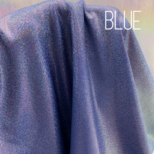 Blue Mini Dazzle Hologram Mystique Polyester Spandex Four Way Stretch Fabric