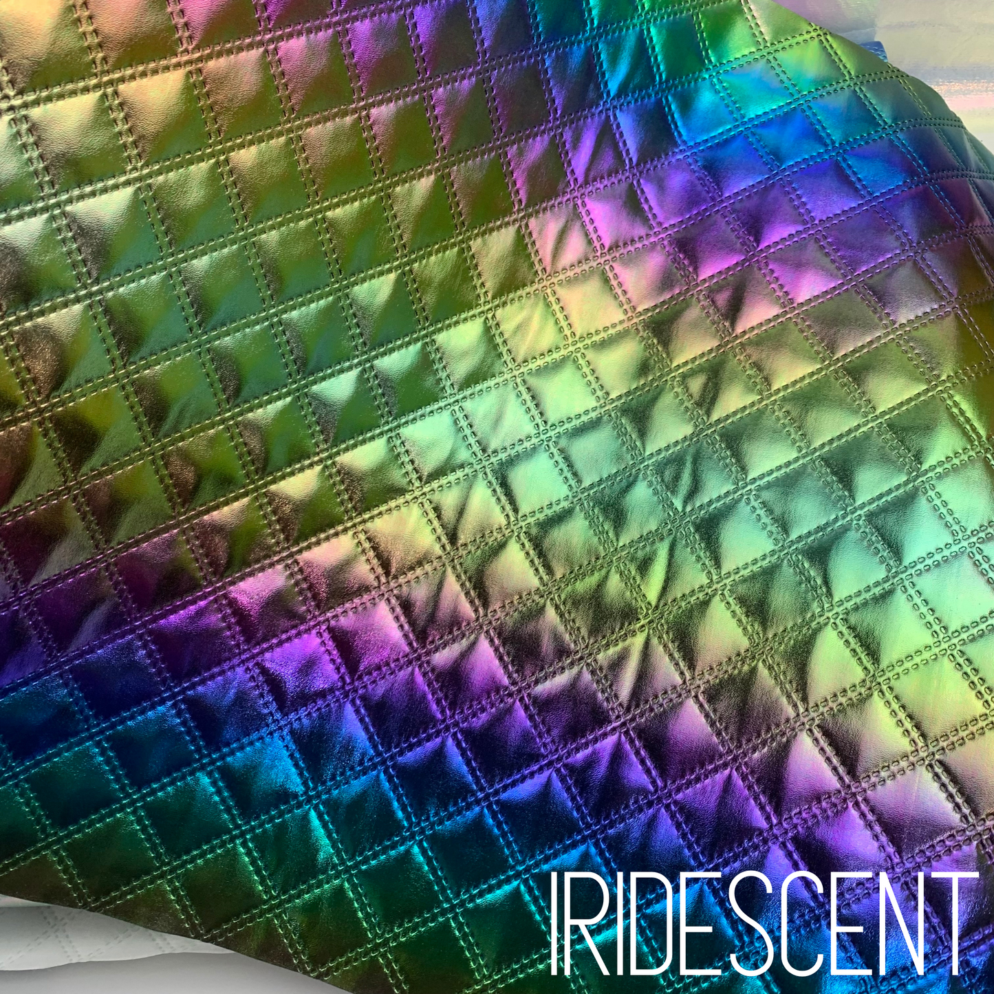 Diamond Iridescent Quilted Faux Leather Half Yard Roll