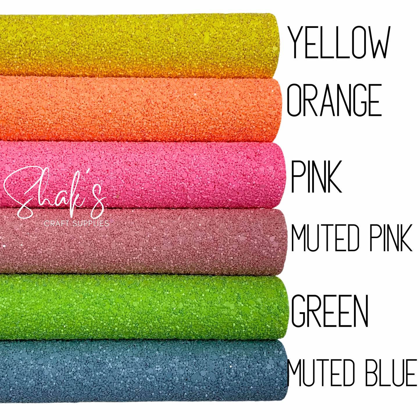 Neon Chunky Glitter Faux Leather Sheet with Soft Polyester Backing