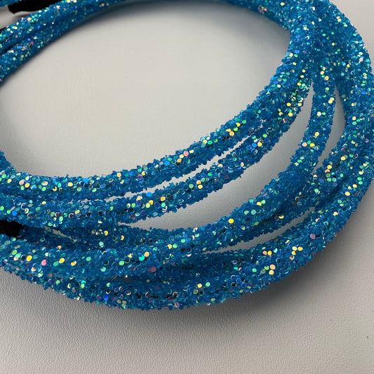 NEW COLOR! Blue Aqua Chunky Glitter Headband