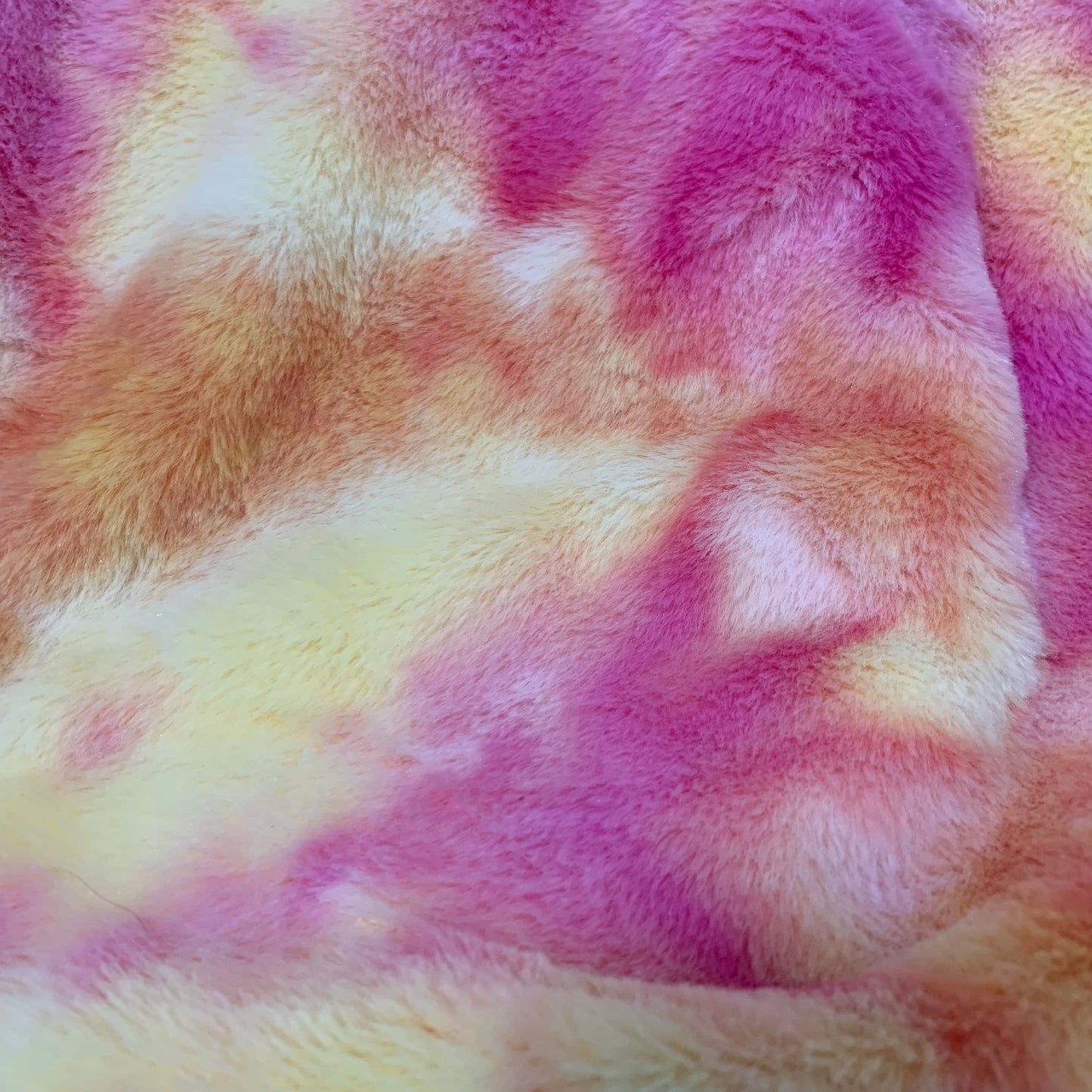 #3 Tie Dye Faux Rabbit Fur Fluffy Plush Two Way Stretch Polyester Fabric SUPER SOFT