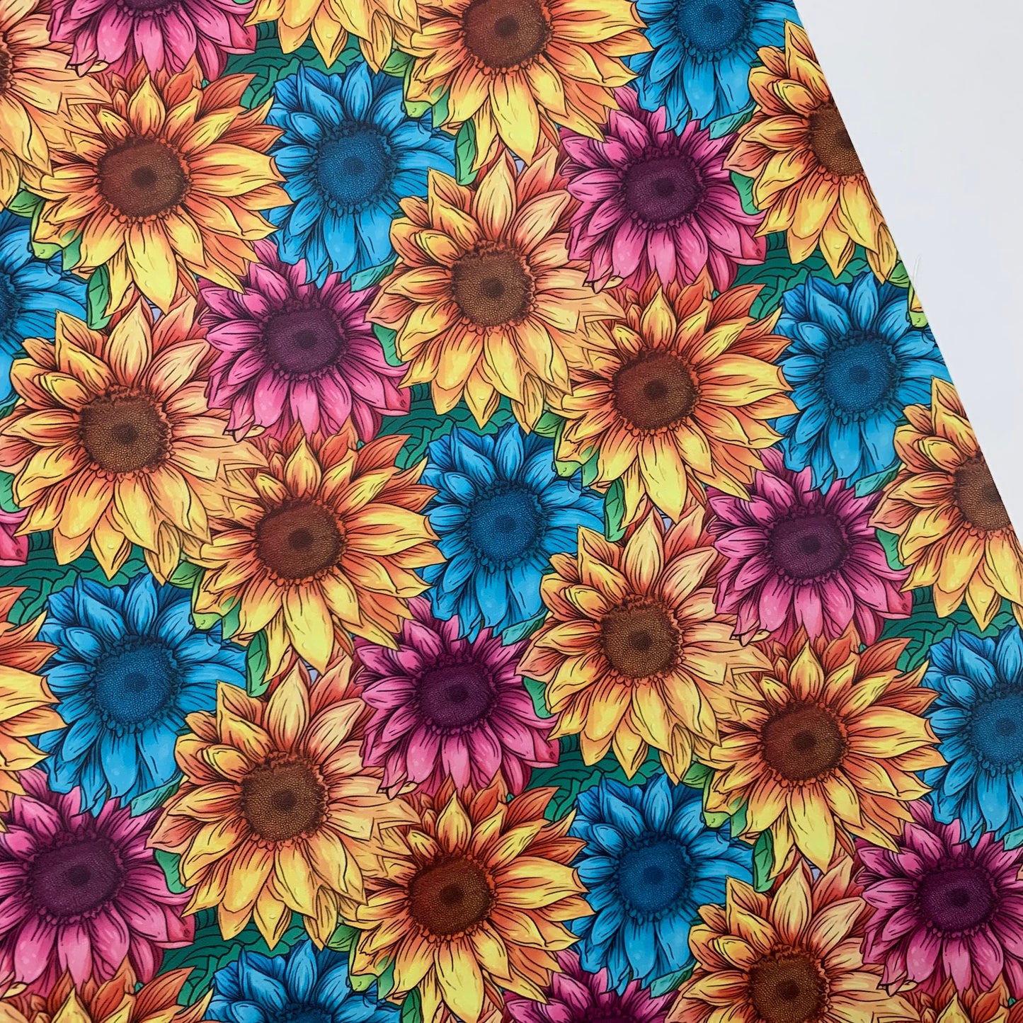 Colorful Sunflowers Large scale Smooth Vinyl Custom Print