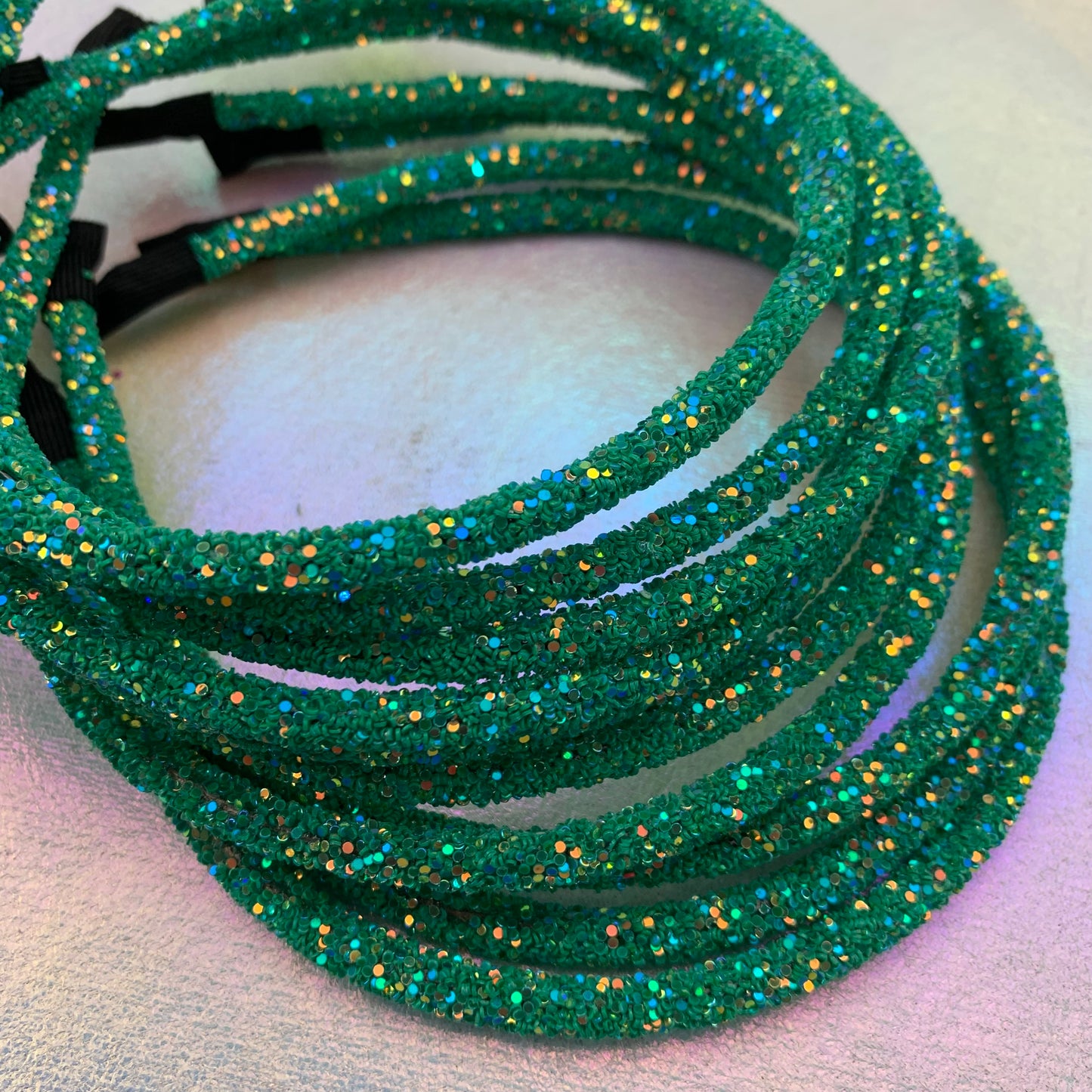 NEW COLOR! Green AB Chunky Glitter Headband