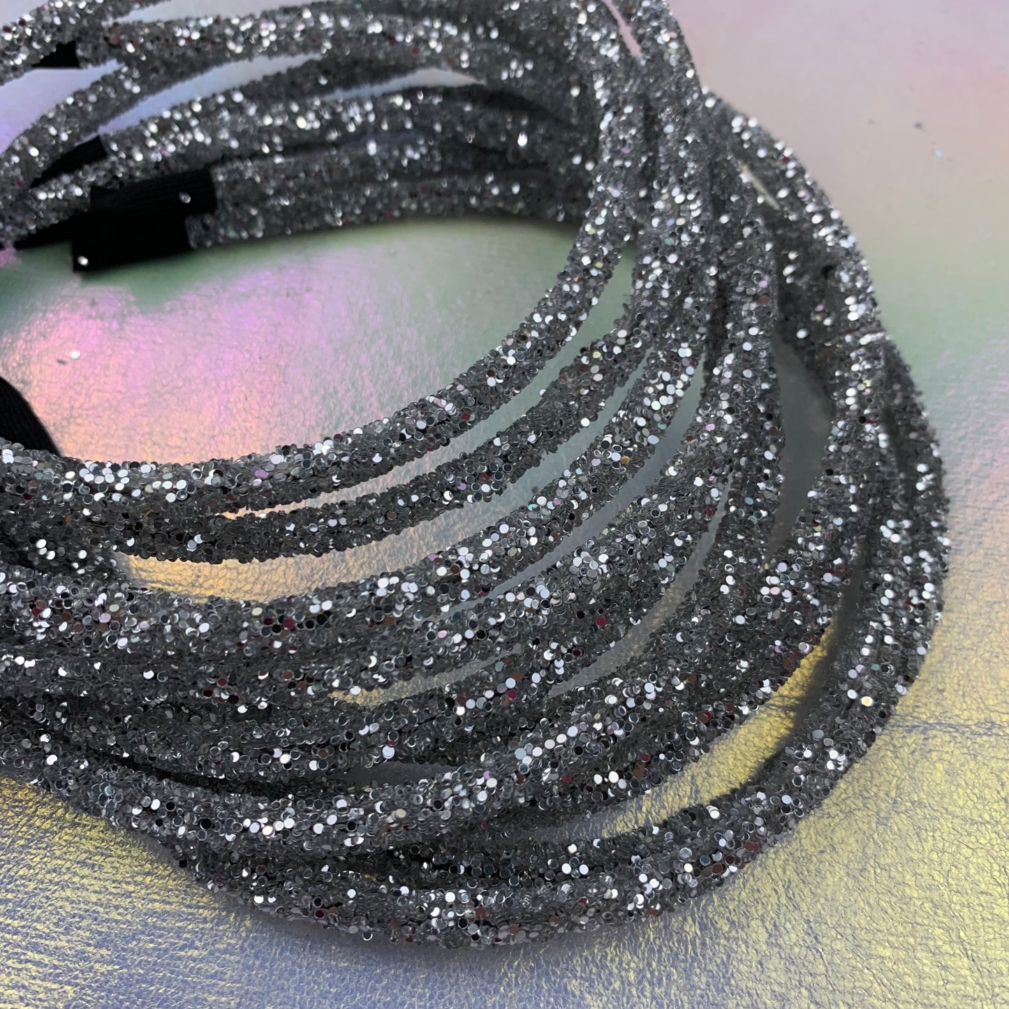 Silver Chunky Glitter Headband